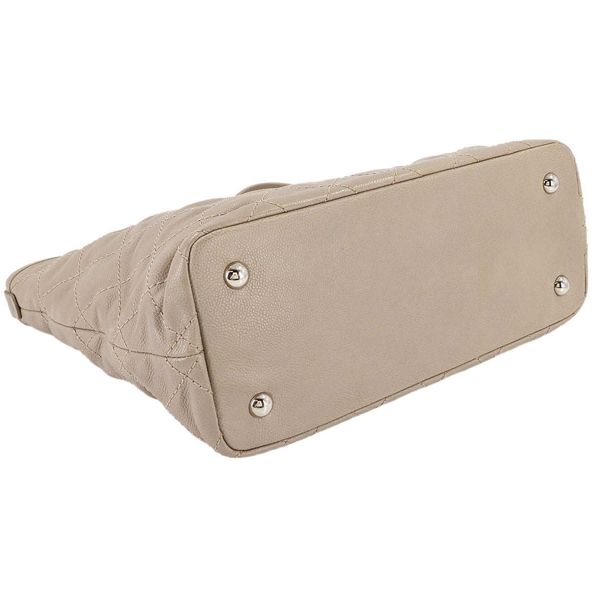 Wild Stitch Chain Tote Bag Leather Beige Coco Logos