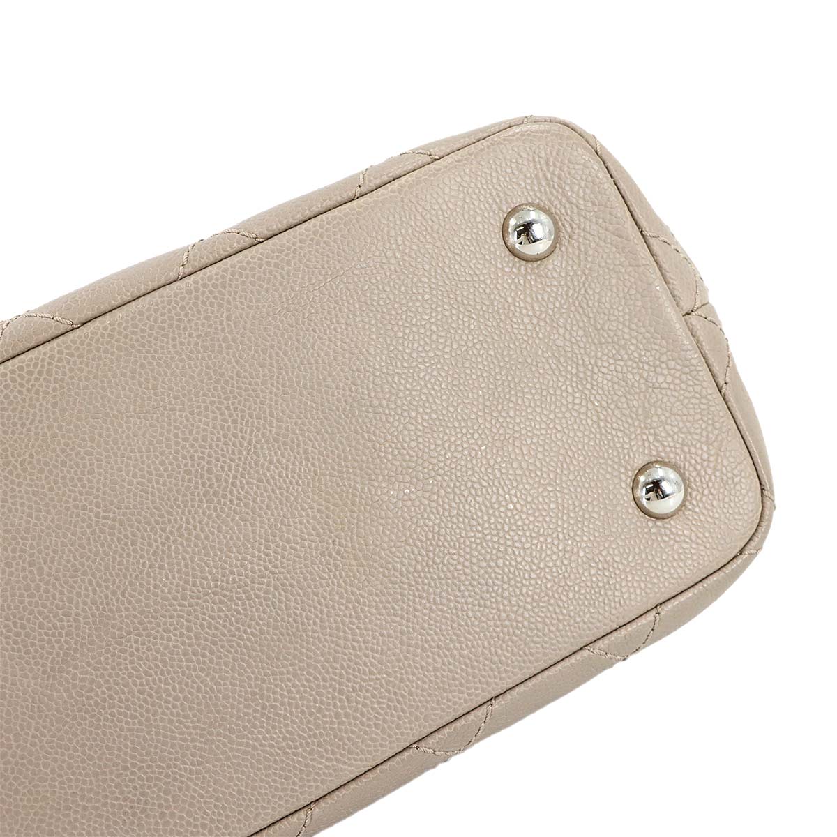 Wild Stitch Chain Tote Bag Leather Beige Coco Logos