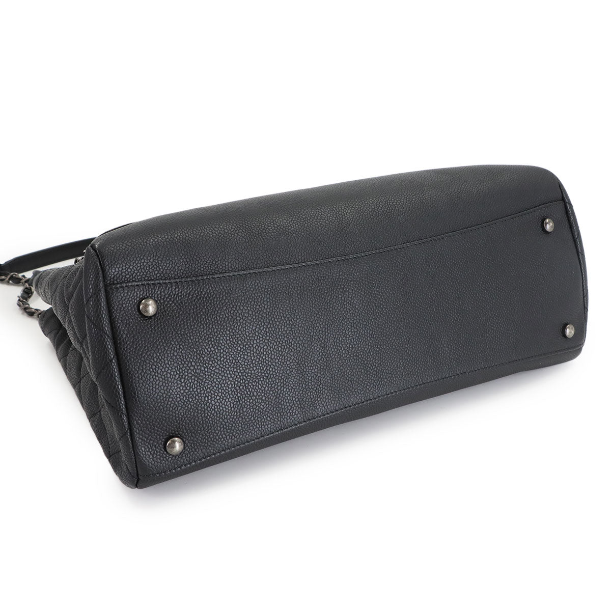 Coco Break Tote Chain Shoulder Bag Leather Black Navy Purse