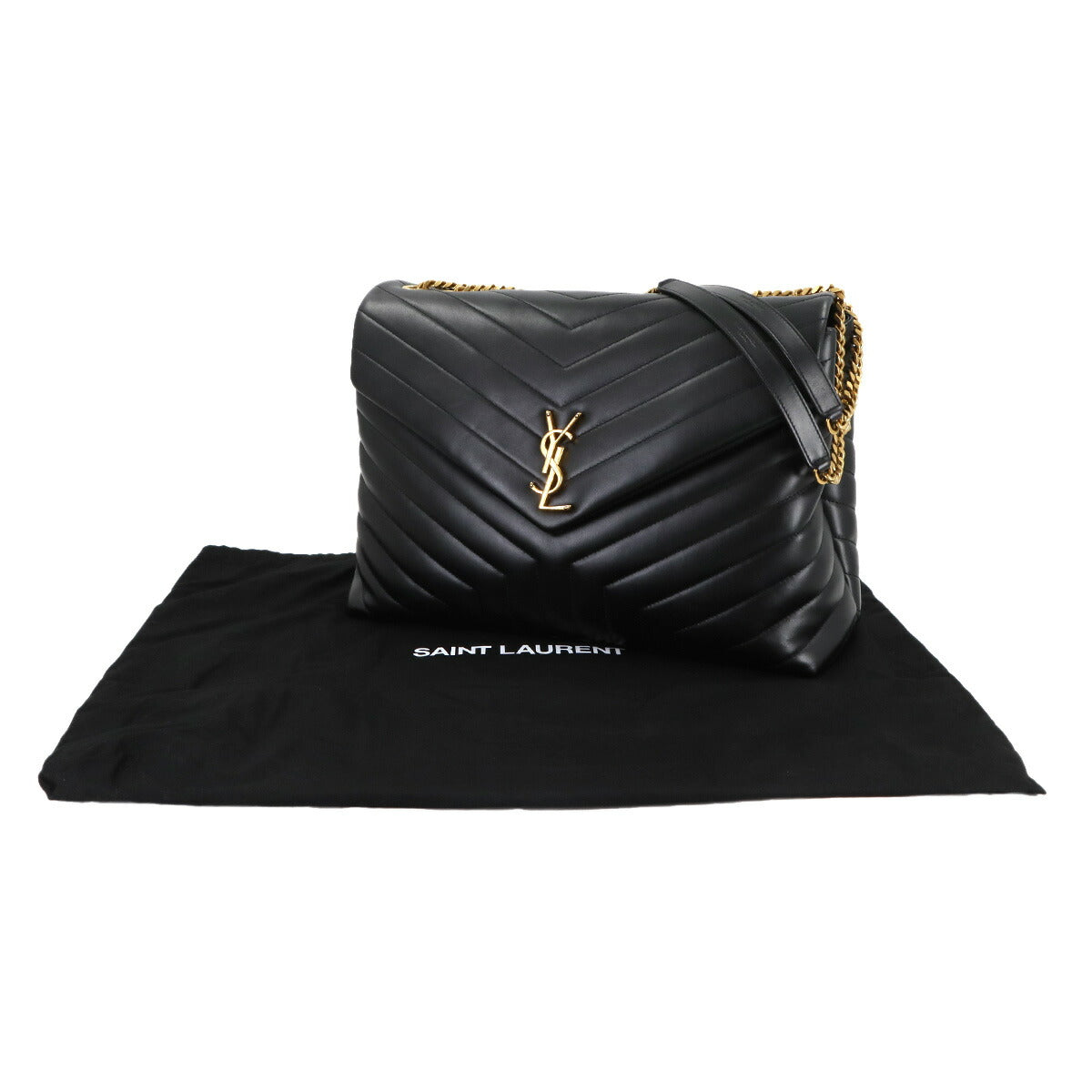 Loulou Large Shoulder Bag Leather Black 574947