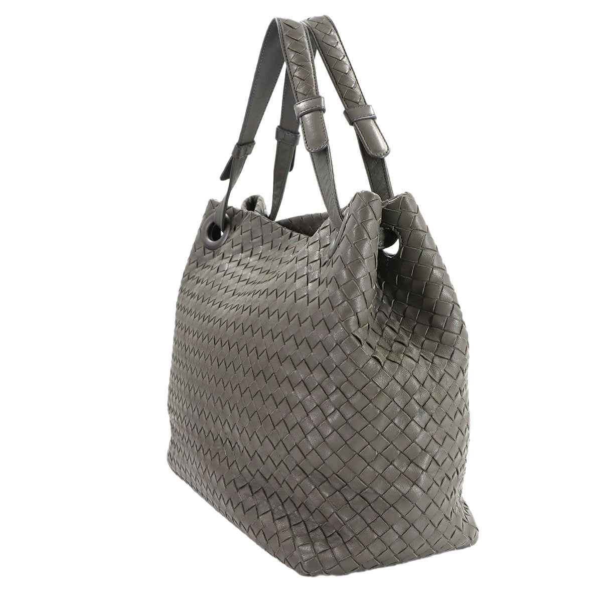 Intrecciato Medium Garda Tote Bag Leather Gray 179320