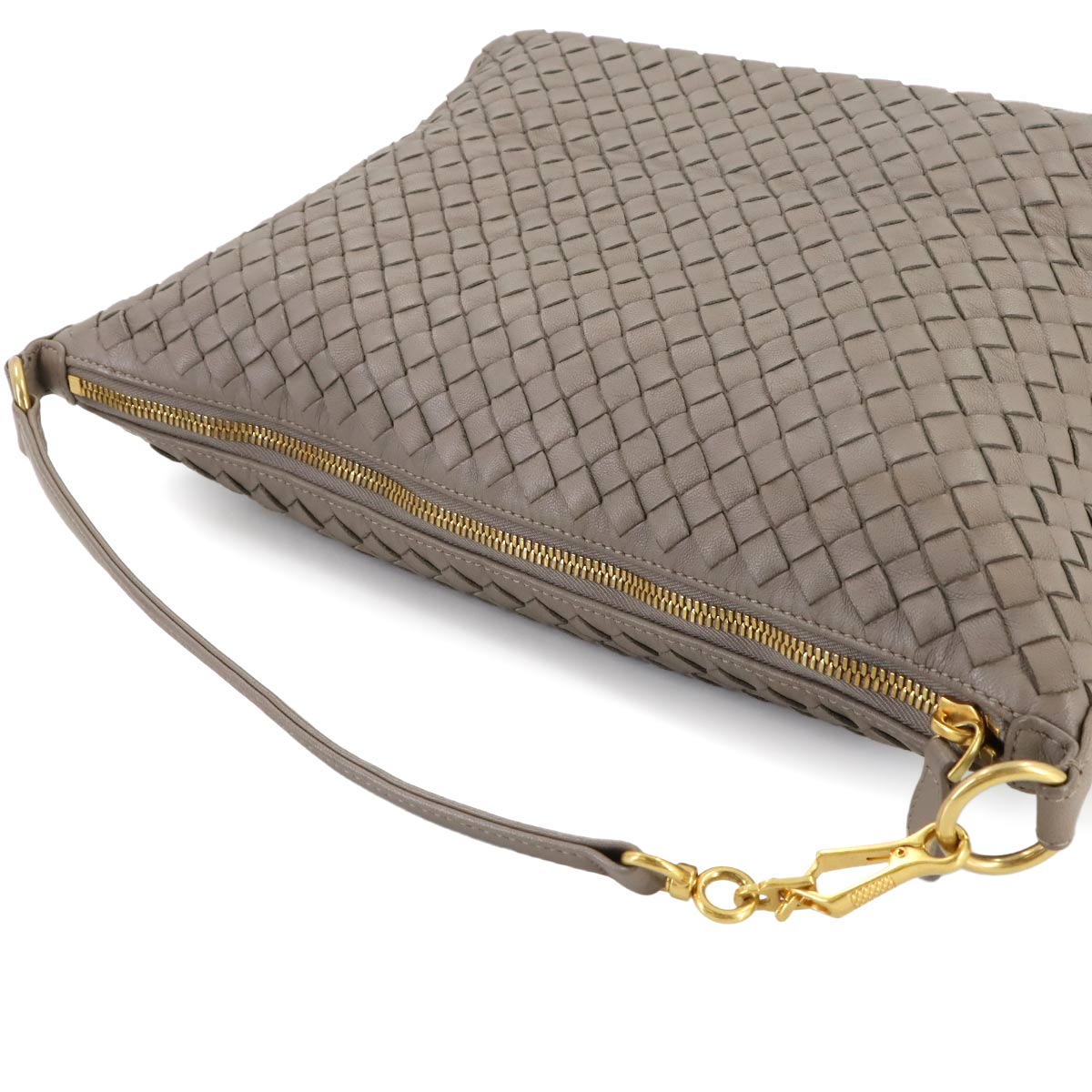 Intrecciato Shoulder Bag Leather Greige 239988