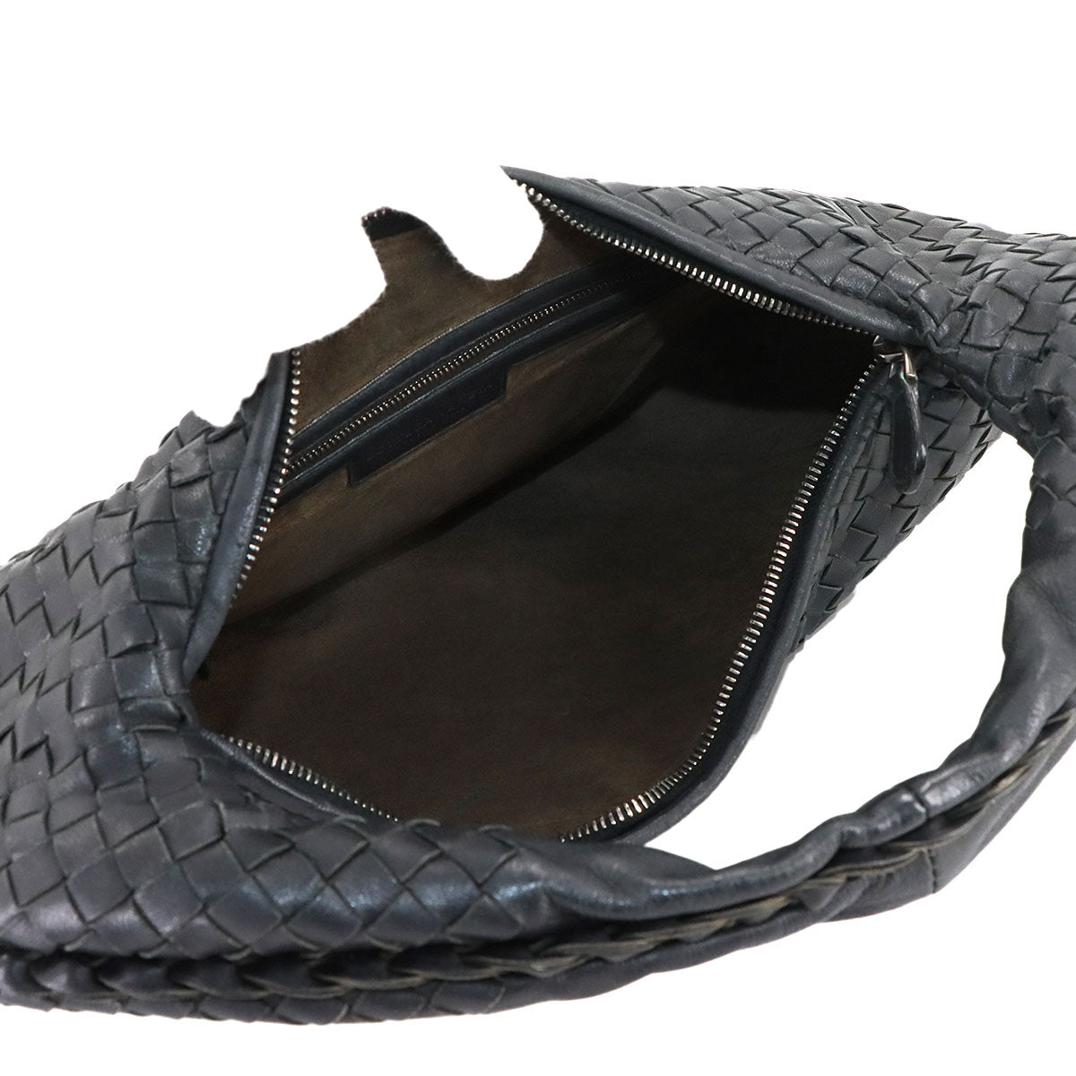 Intrecciato Shoulder Bag Leather Black 115653