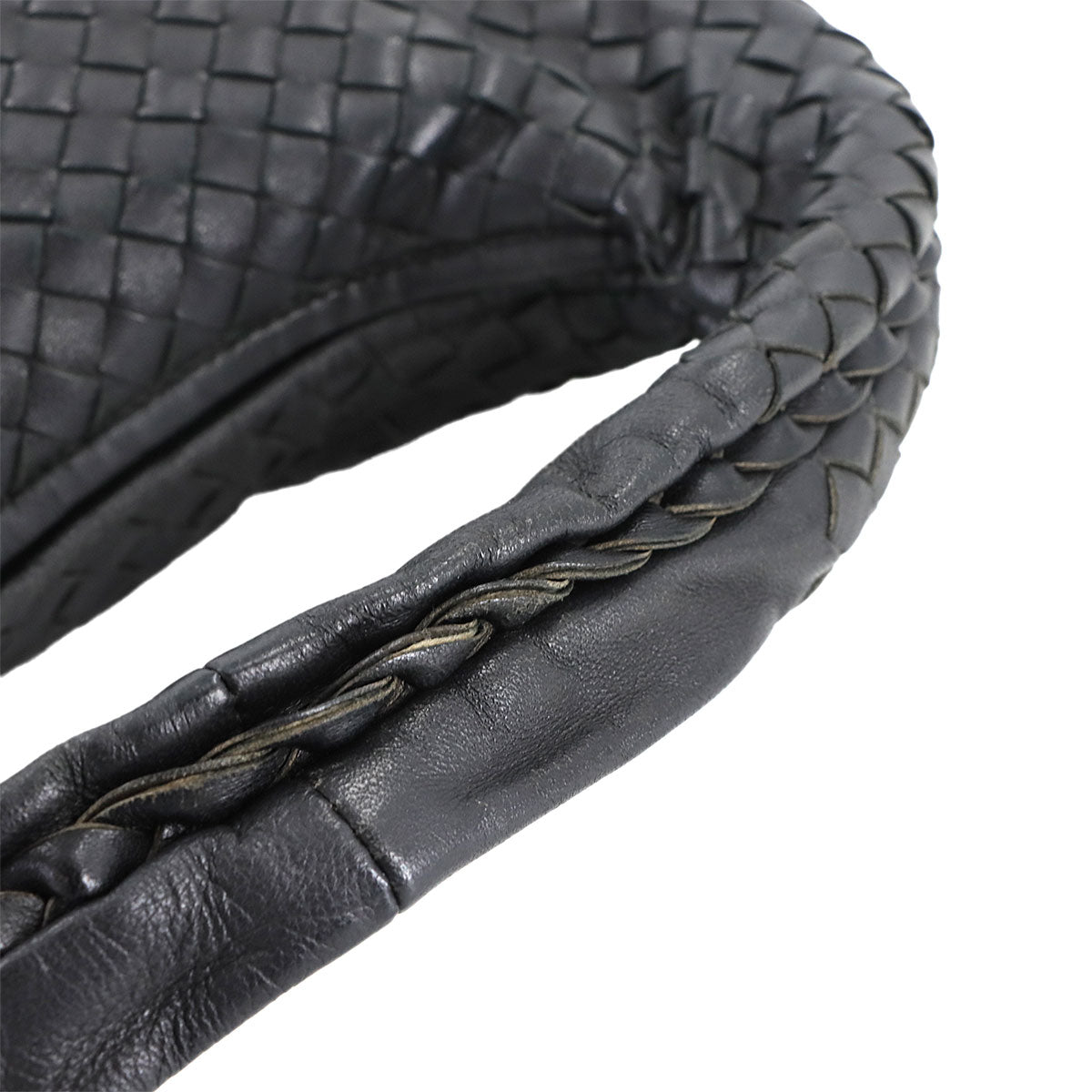 Intrecciato Shoulder Bag Leather Black 115653