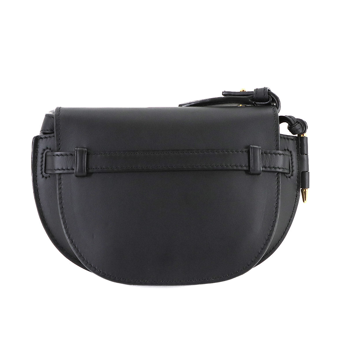 Mini Gate Dual Shoulder Bag Leather Black Purse