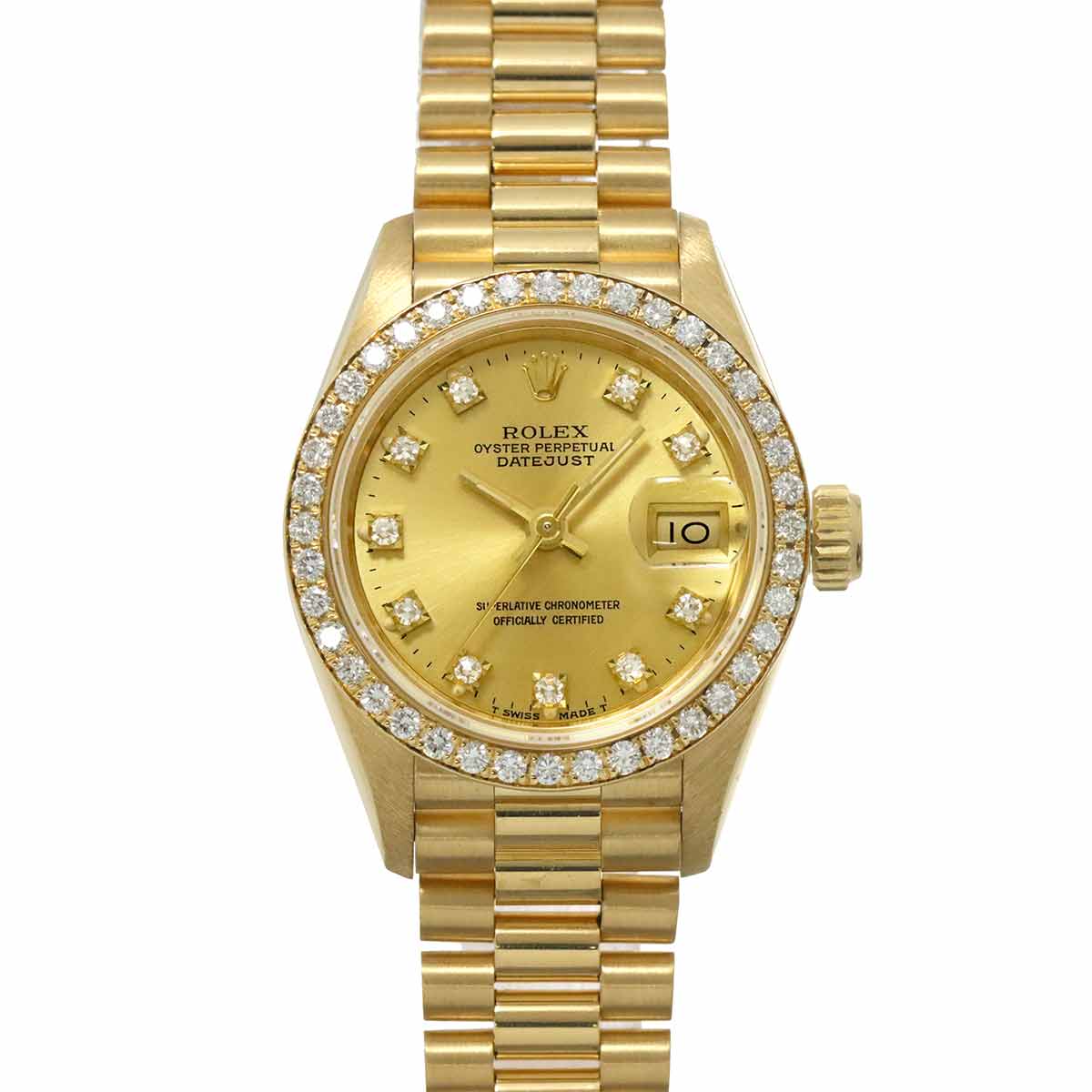 Datejust 69138G Serial E Diamond Bezel 750 YG Gold Dial Ladies