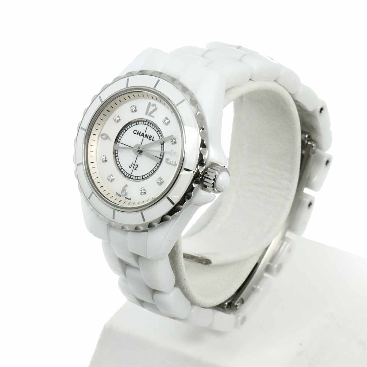J12 H2570 29mm 8P Diamond Quartz White Shell Dial Ladies Watch