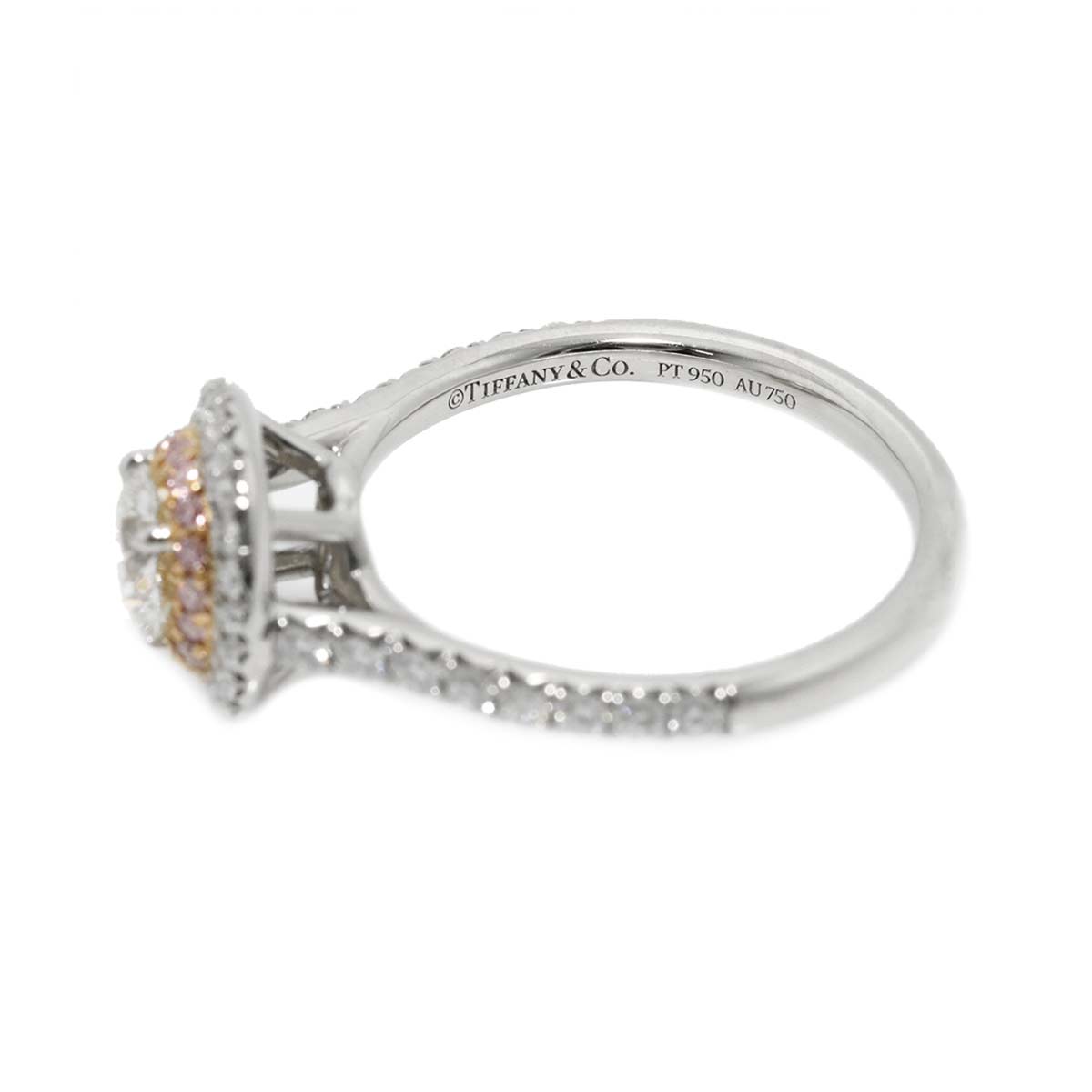 Diamond 0.50ct H/IF/EX Ring Pt 18K PG Size5.25-5.5(US)
