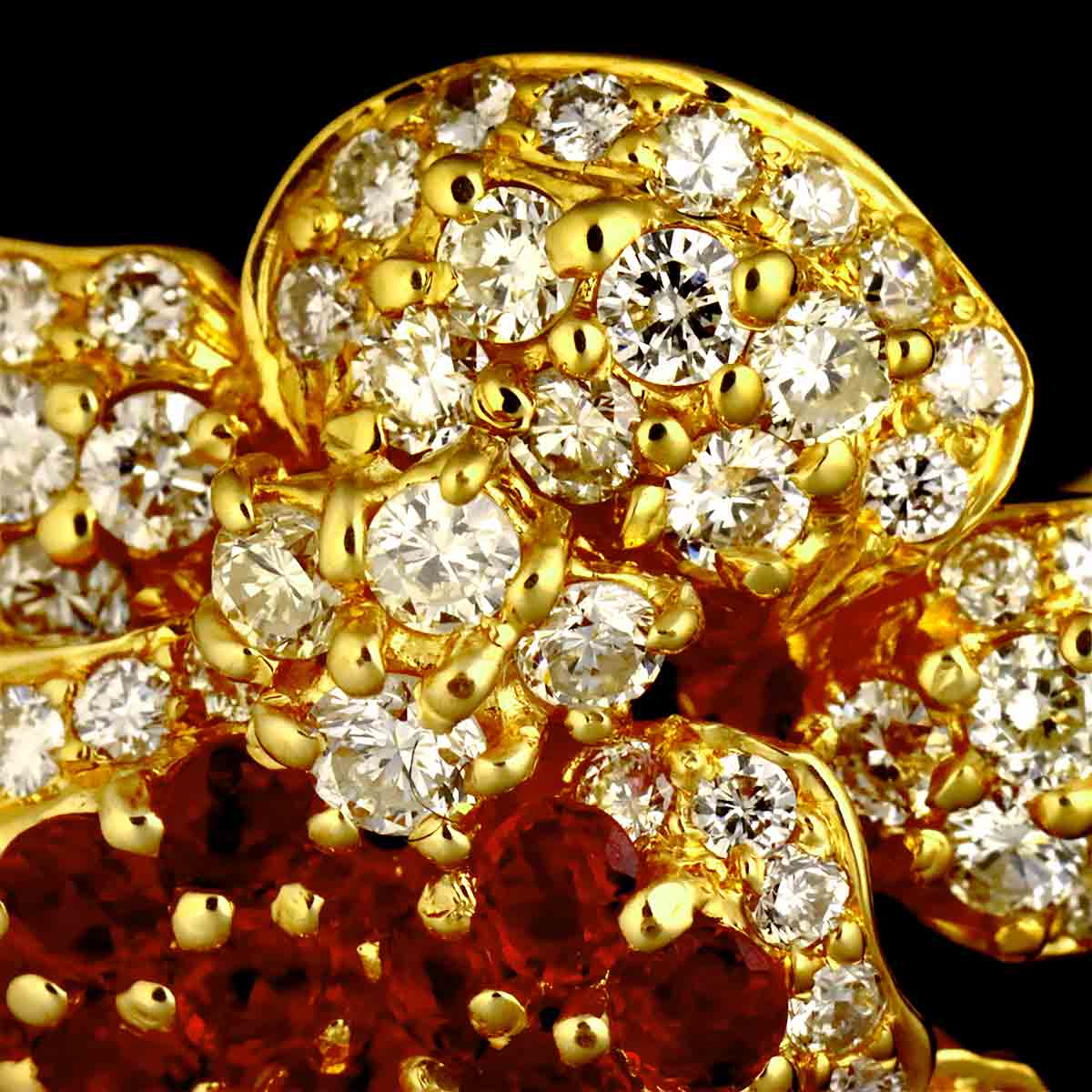 Diamond 1.83ct Ruby 1.50ct Ring 18K YG Size6.25-6.5(US)