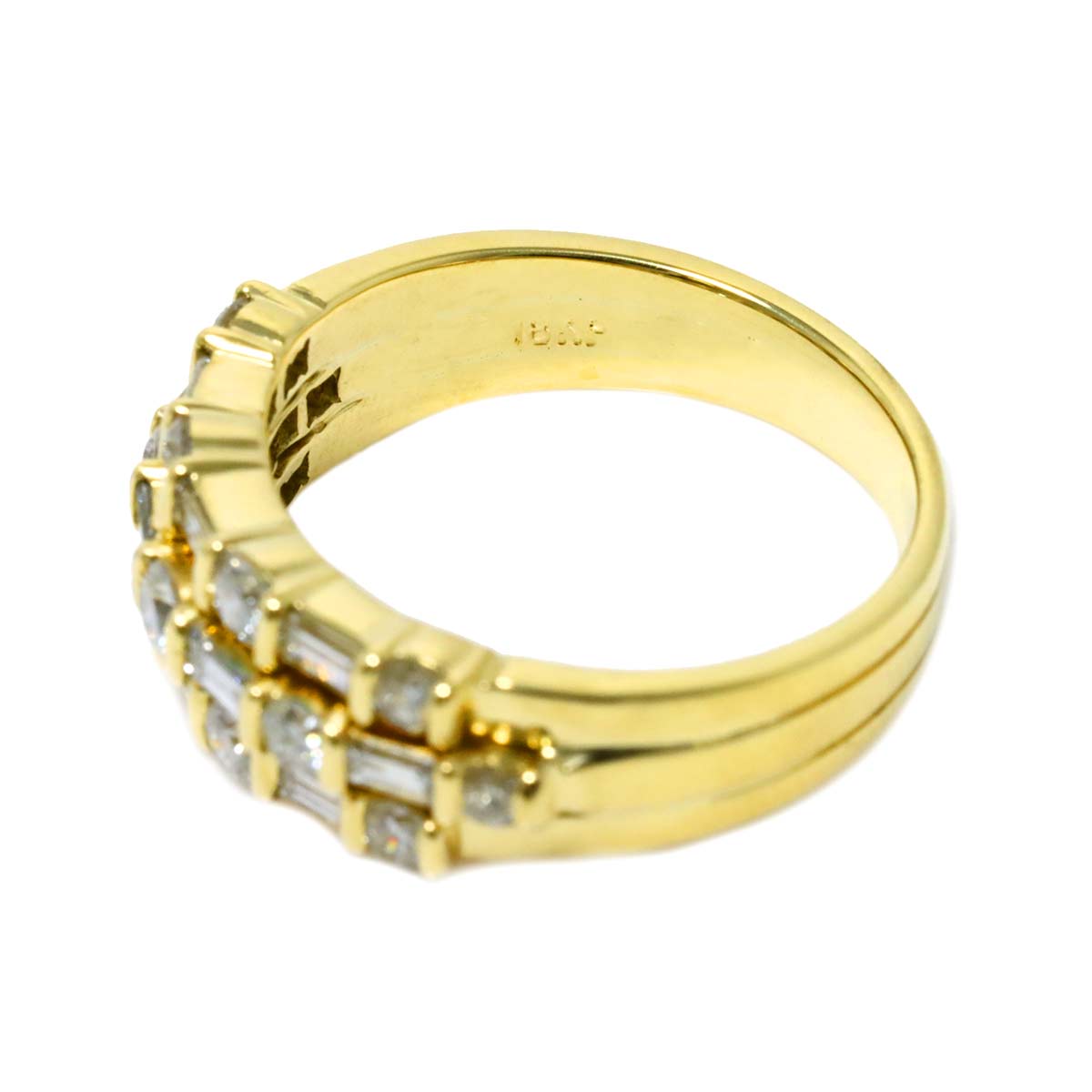 Diamond Ring 18K Yellow Gold 750 Size5.5-5.75(US)