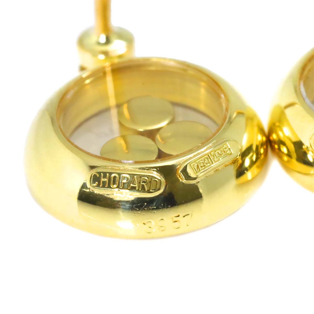 Happy Diamond Earrings Pierced 18K YG 750