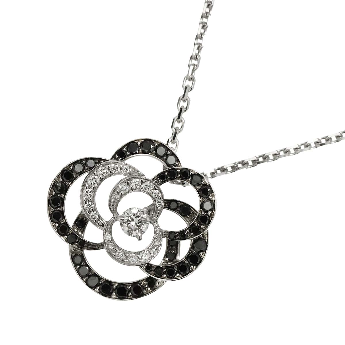 Camelia Necklace Diamond 18K White Gold 750