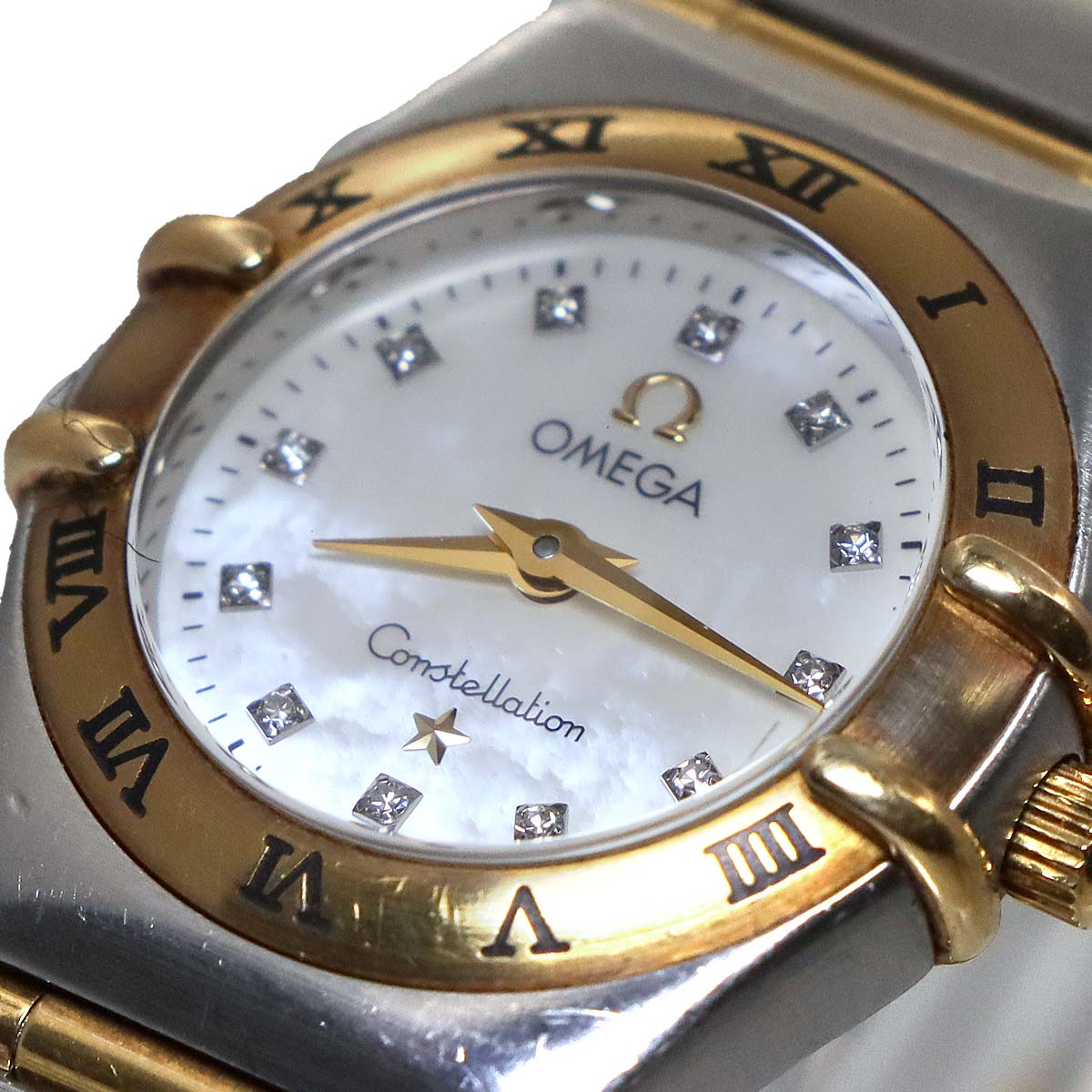 Constellation mini 1262.75 12P Diamond 750 YG White Shell Dial