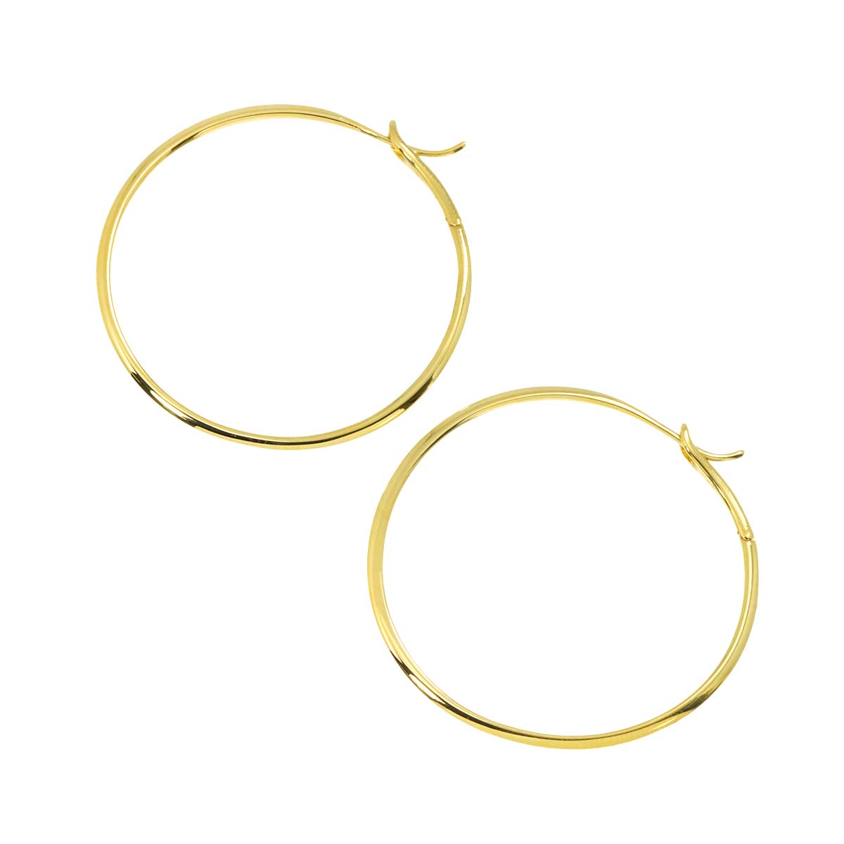 Hoop Earrings Pierced 18K Yellow Gold 750