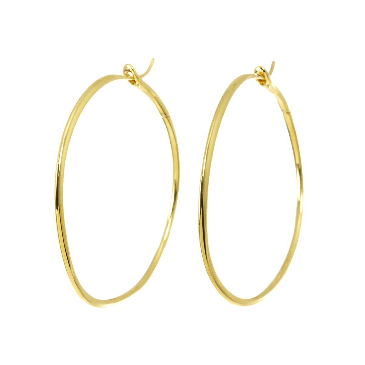 Hoop Earrings Pierced 18K Yellow Gold 750