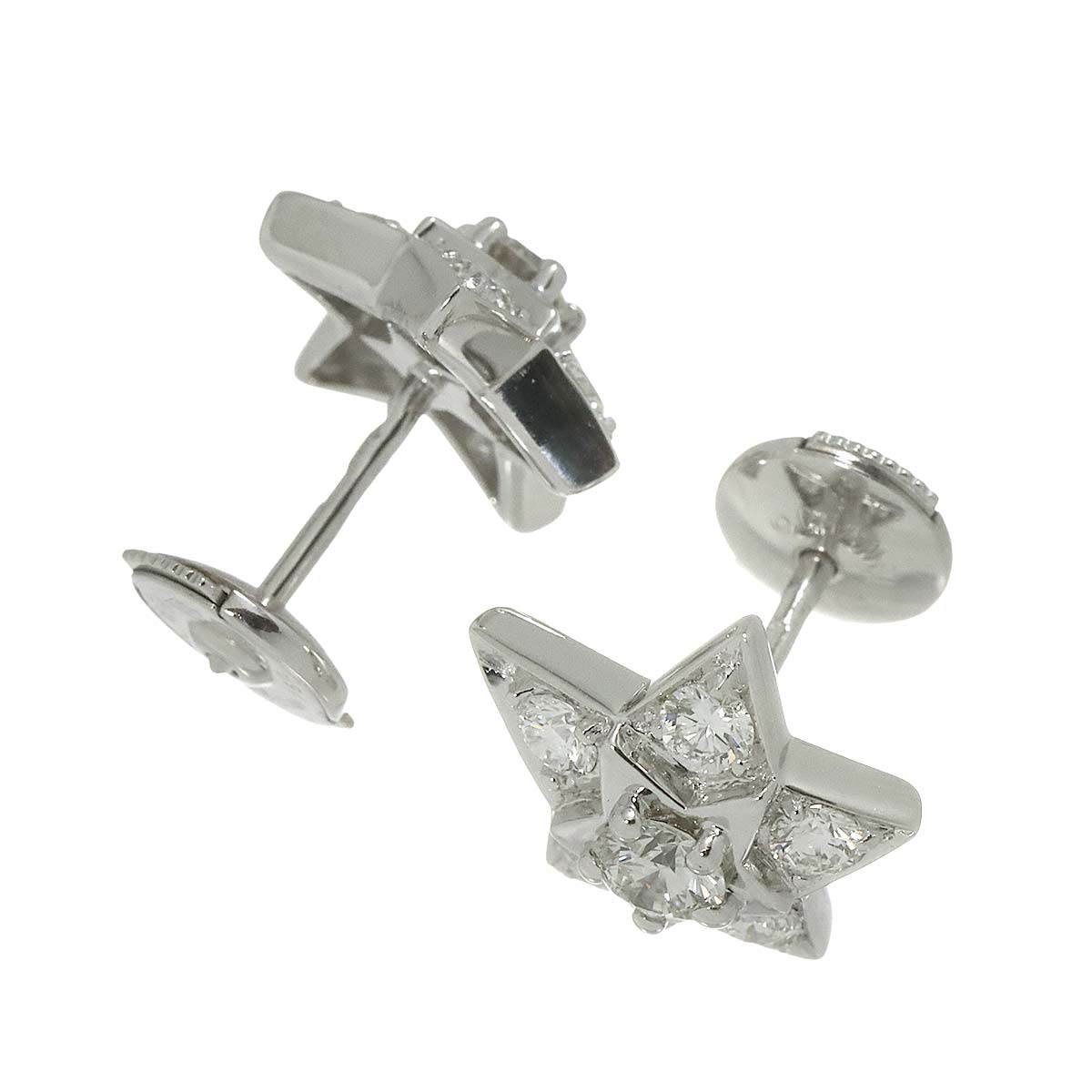 COMETE Diamond Earrings Pierced 18K WG White Gold 750