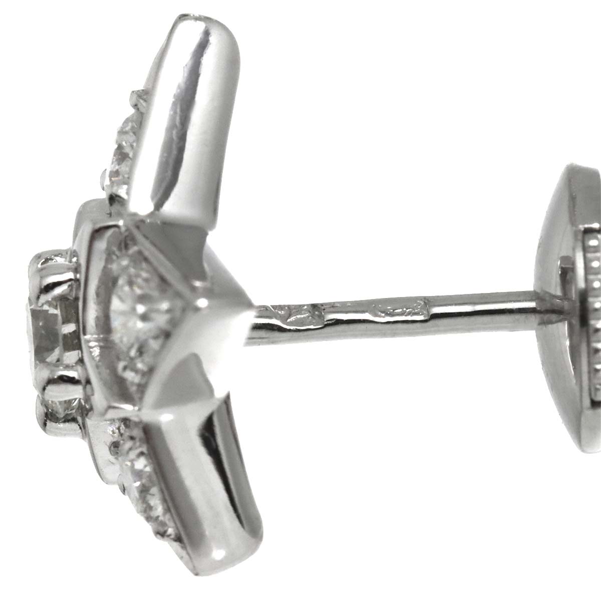 COMETE Diamond Earrings Pierced 18K WG White Gold 750