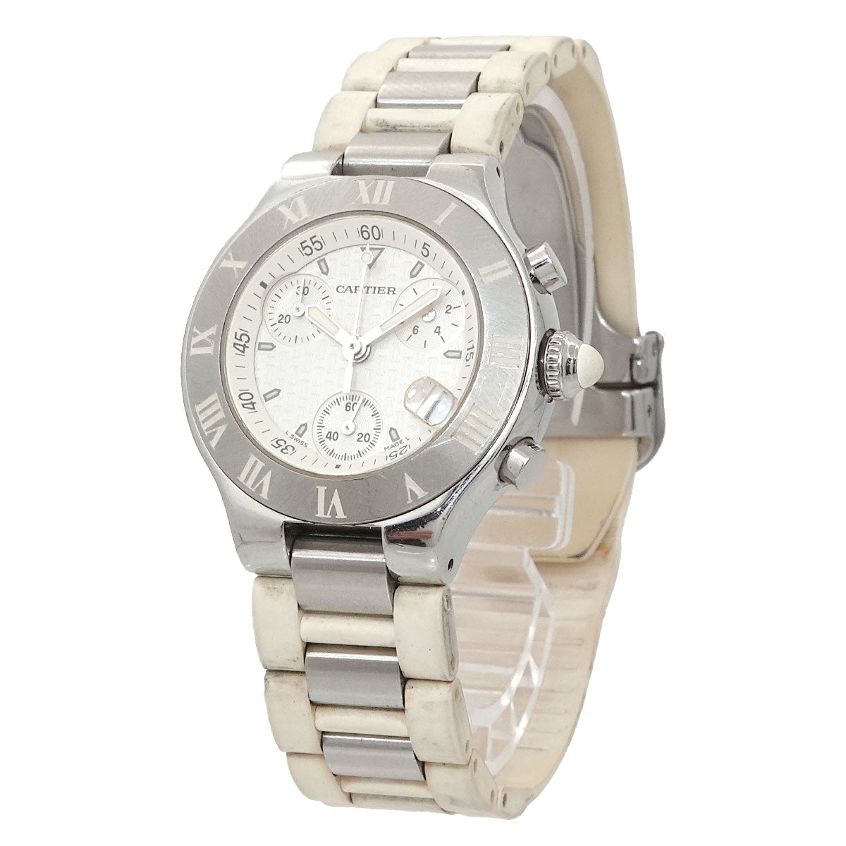Must 21 Chronoscaph W10197U2 Quartz White Dial Ladies Watch