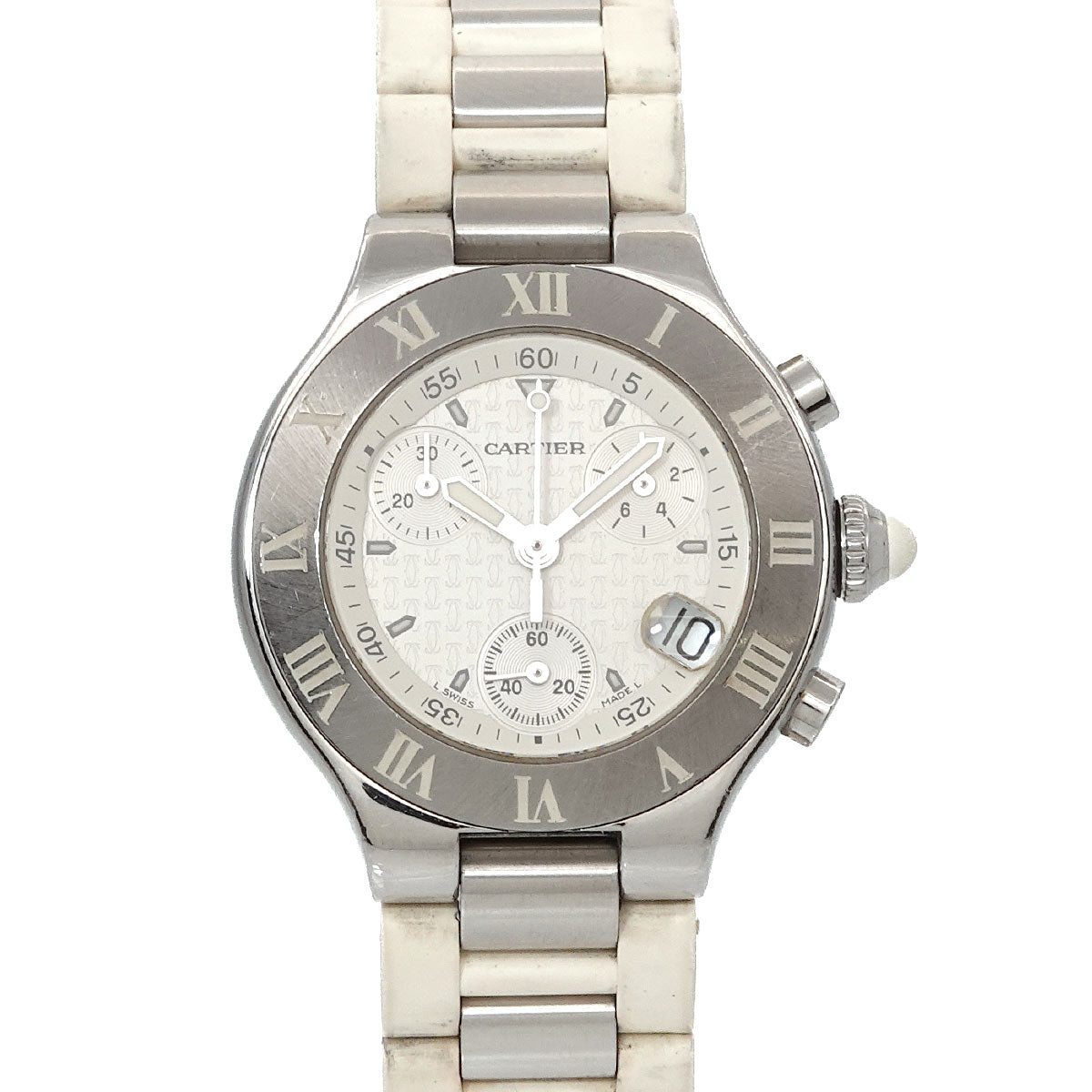 Must 21 Chronoscaph W10197U2 Quartz White Dial Ladies Watch