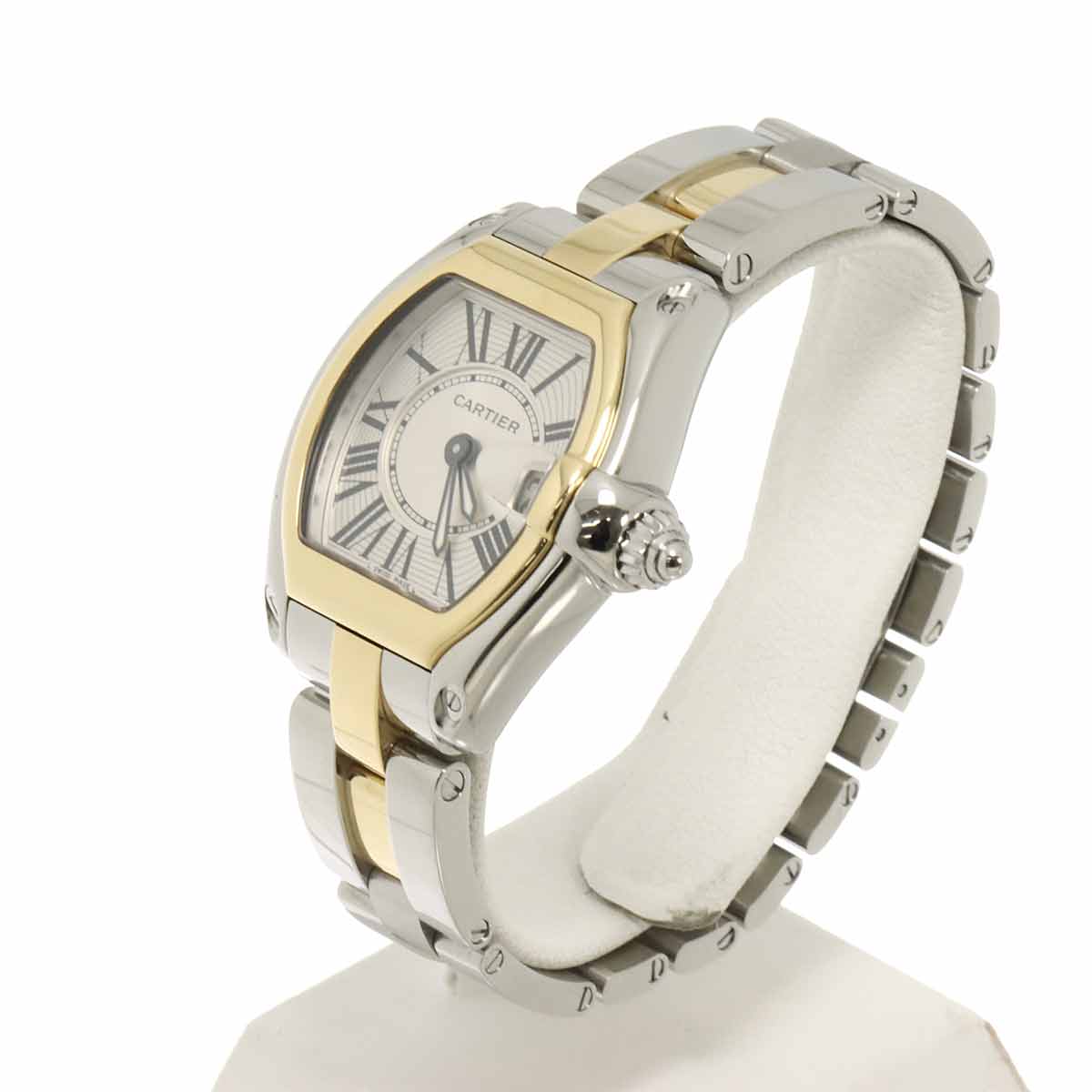 Roadster SM W62026Y4 Date K18YG Quartz Silver Dial Ladies