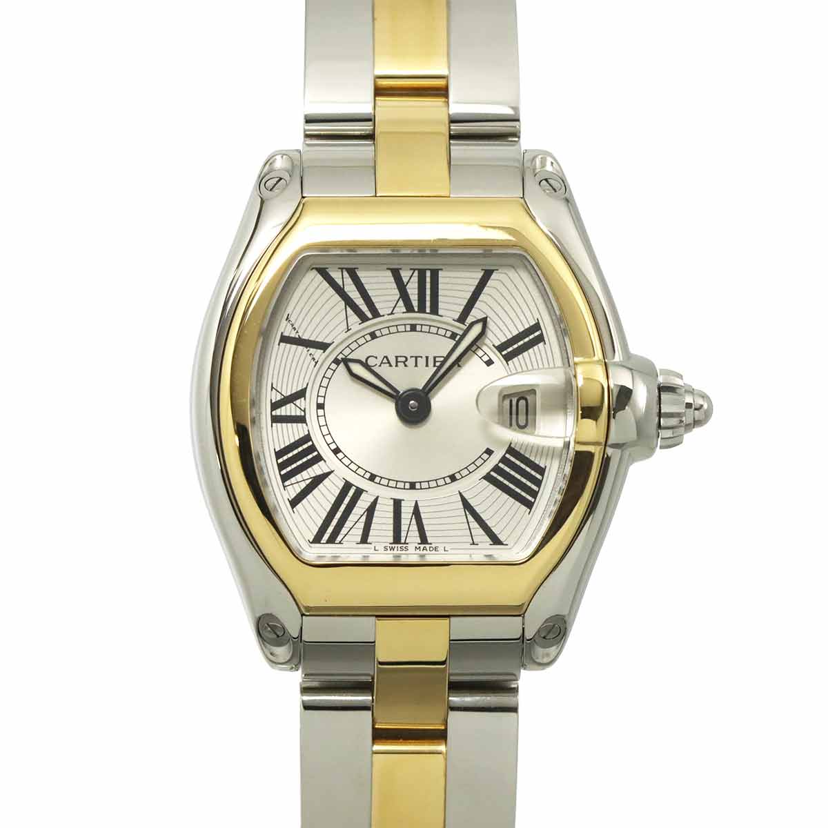 Roadster SM W62026Y4 Date K18YG Quartz Silver Dial Ladies