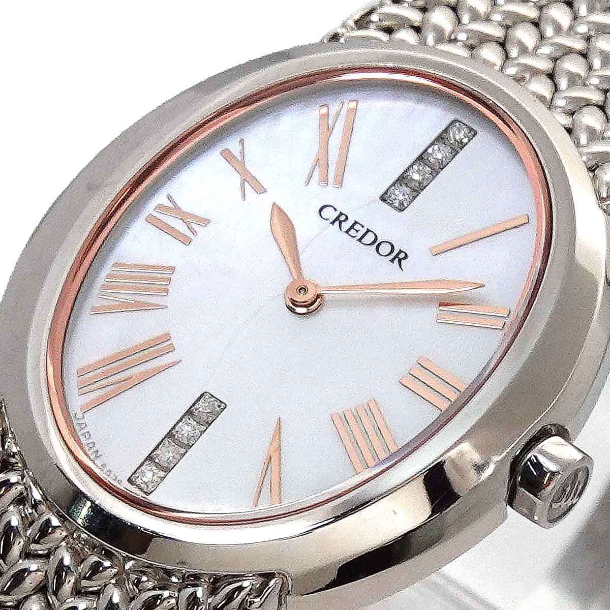 CREDOR GSWE901 5A70-0BB0 Quartz White Shell Dial Ladies