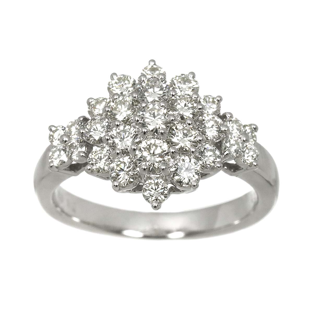 Diamond 1.30ct Ring 18K K18 WG White Gold size6.75(US)