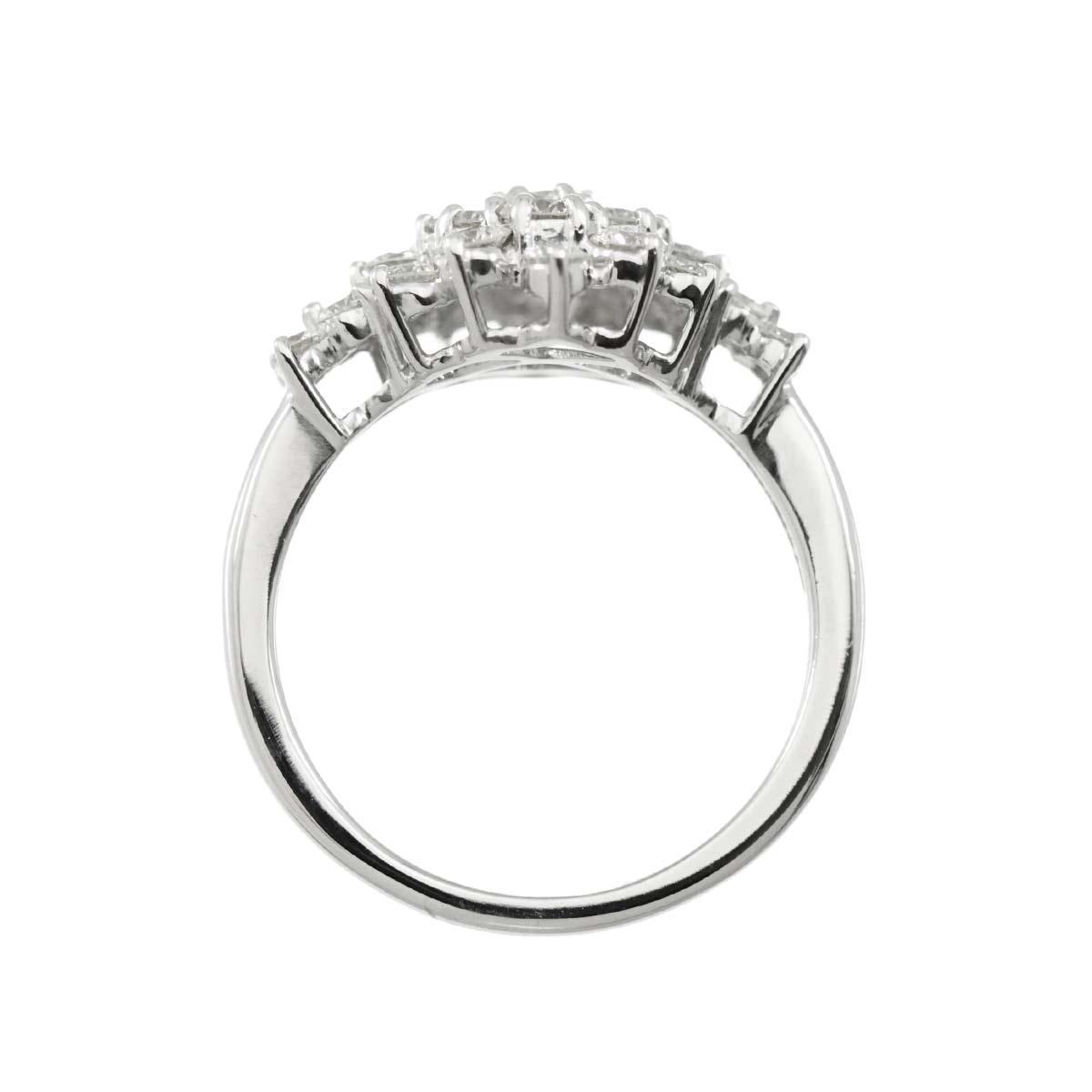 Diamond 1.30ct Ring 18K K18 WG White Gold size6.75(US)