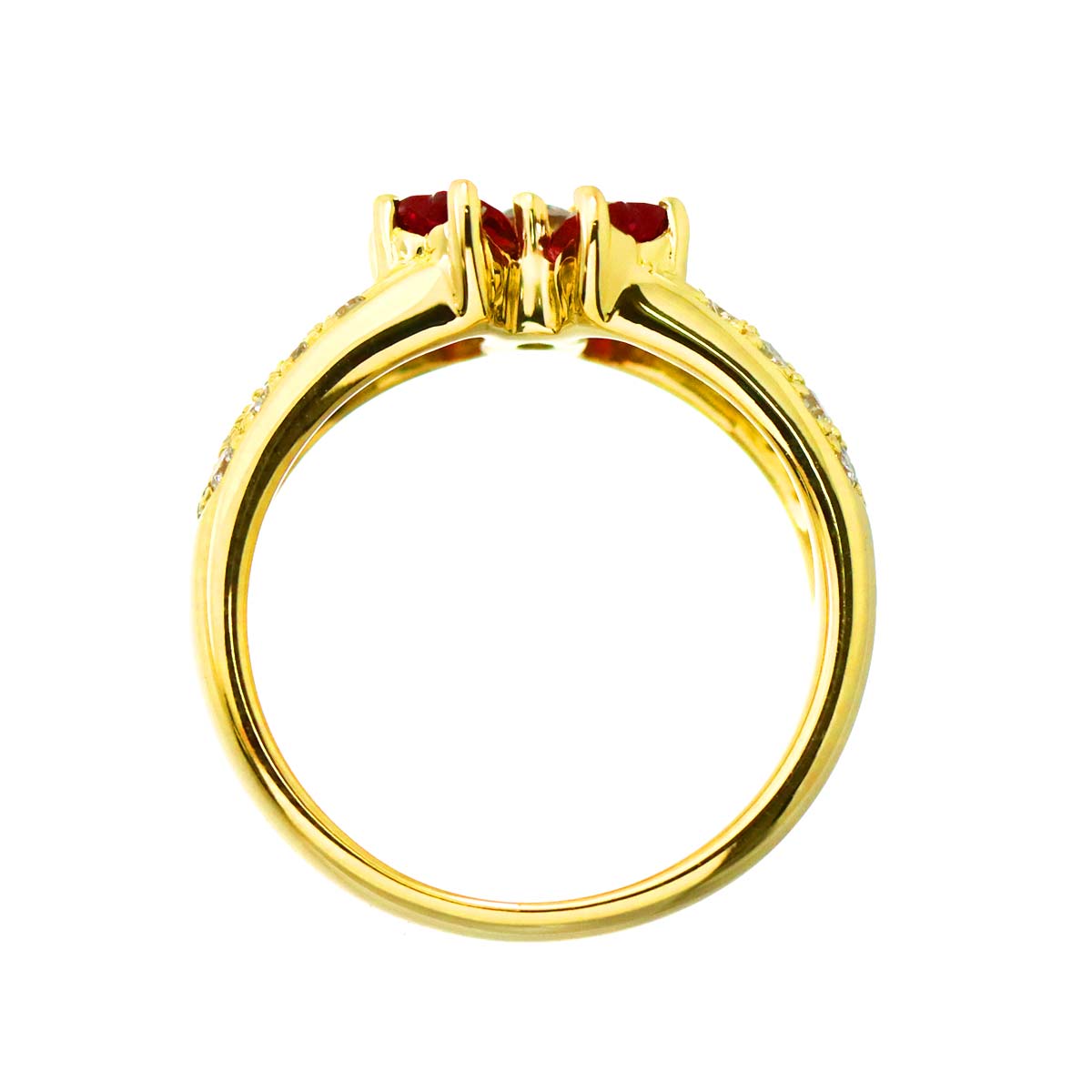 Ruby 1.05ct Diamond 0.52ct Ring 18K Yellow Gold 750 size5.25-5.5(US)