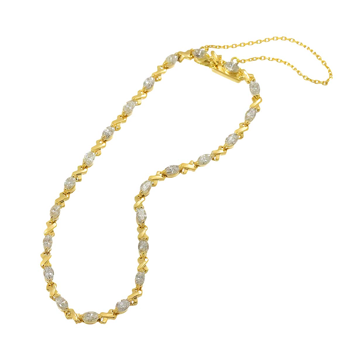 Diamond 2.27ct Bracelet K18 YG Yellow Gold 750