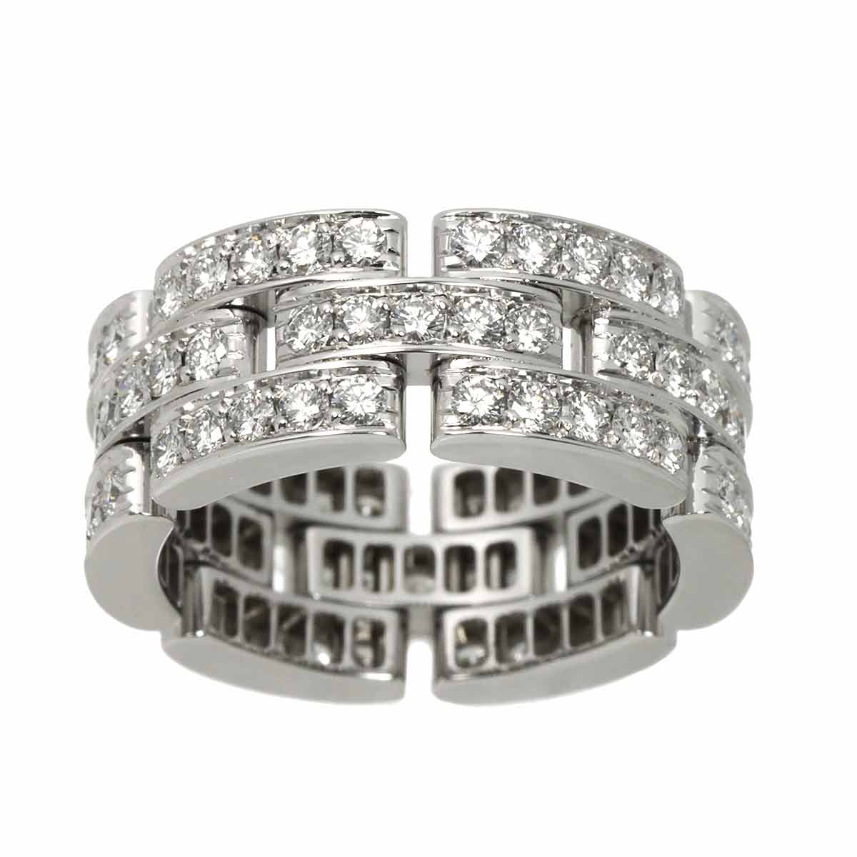 Maillon Panthere Diamond Ring 18K WG 750 Size51 5.25(US)