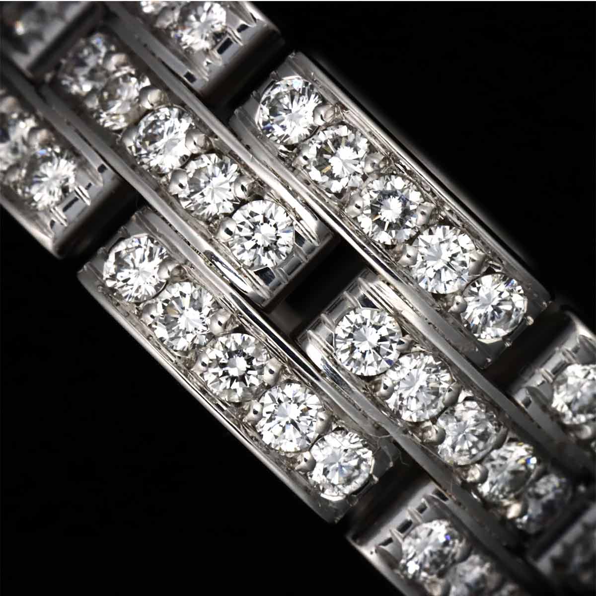 Maillon Panthere Diamond Ring 18K WG 750 Size51 5.25(US)