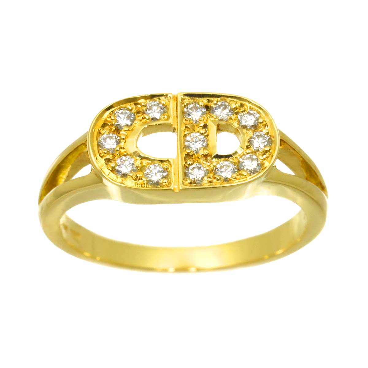 Diamond Ring 18K YG 750 size6.25-6.5(US)