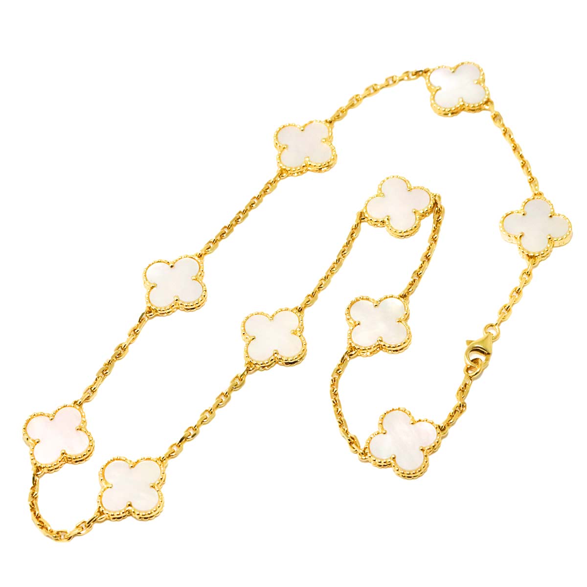 Vintage Alhambra MOP Necklace 18K YG