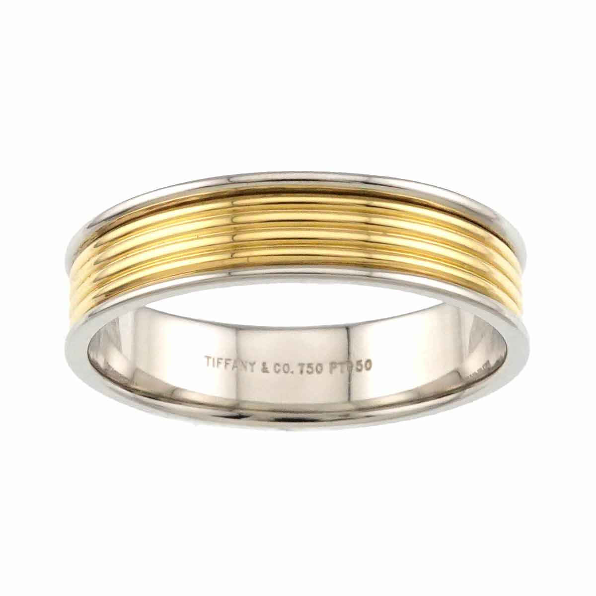 Band Ring 18K YG 750 Pt Platinum Size10.25-10.5(US)