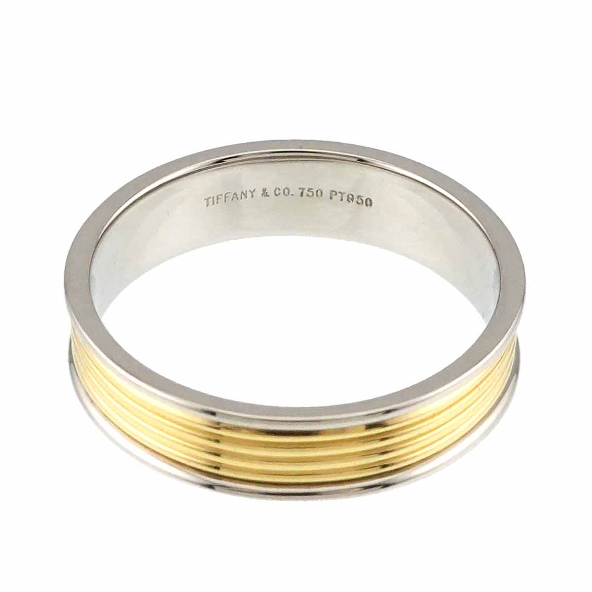 Band Ring 18K YG 750 Pt Platinum Size10.25-10.5(US)