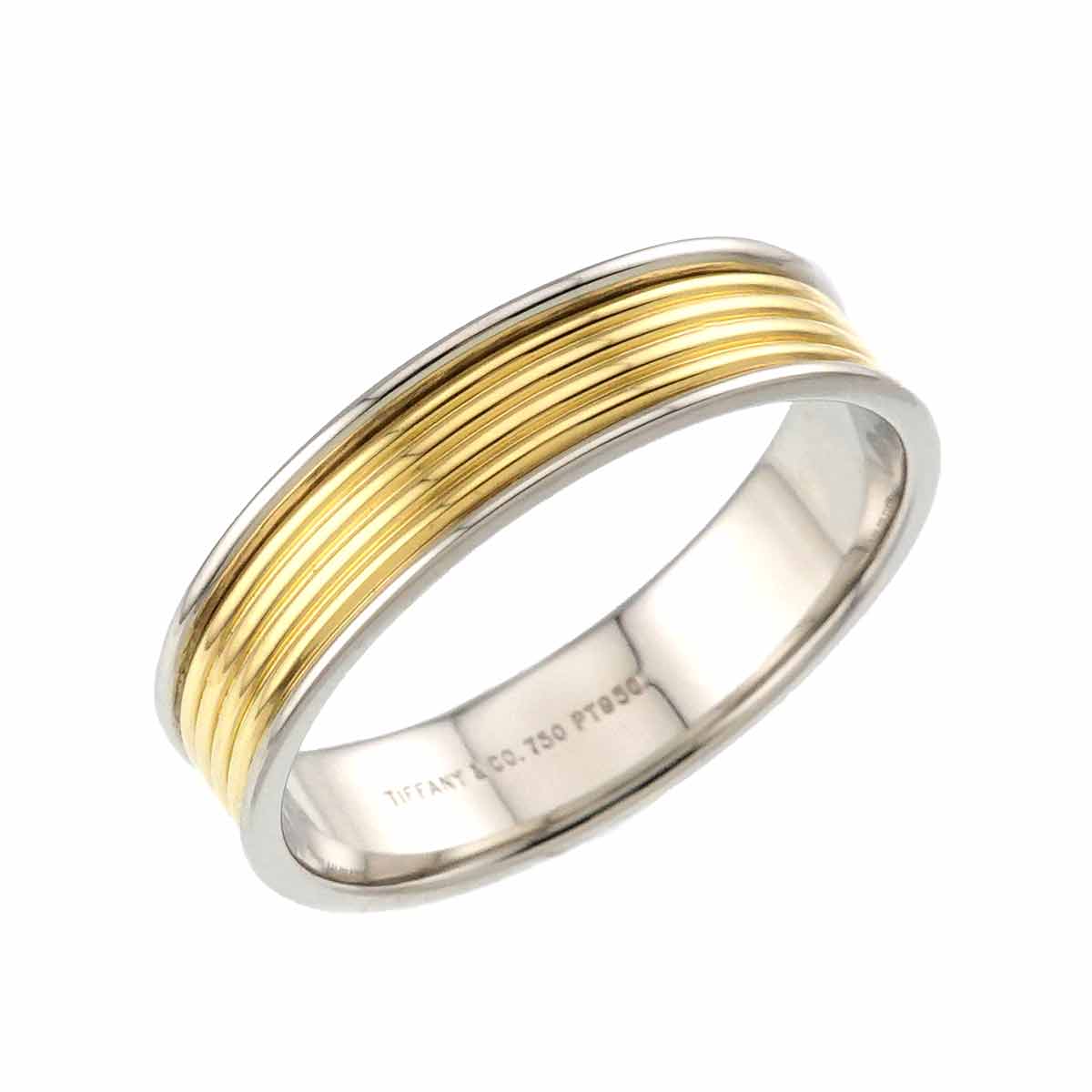 Band Ring 18K YG 750 Pt Platinum Size10.25-10.5(US)