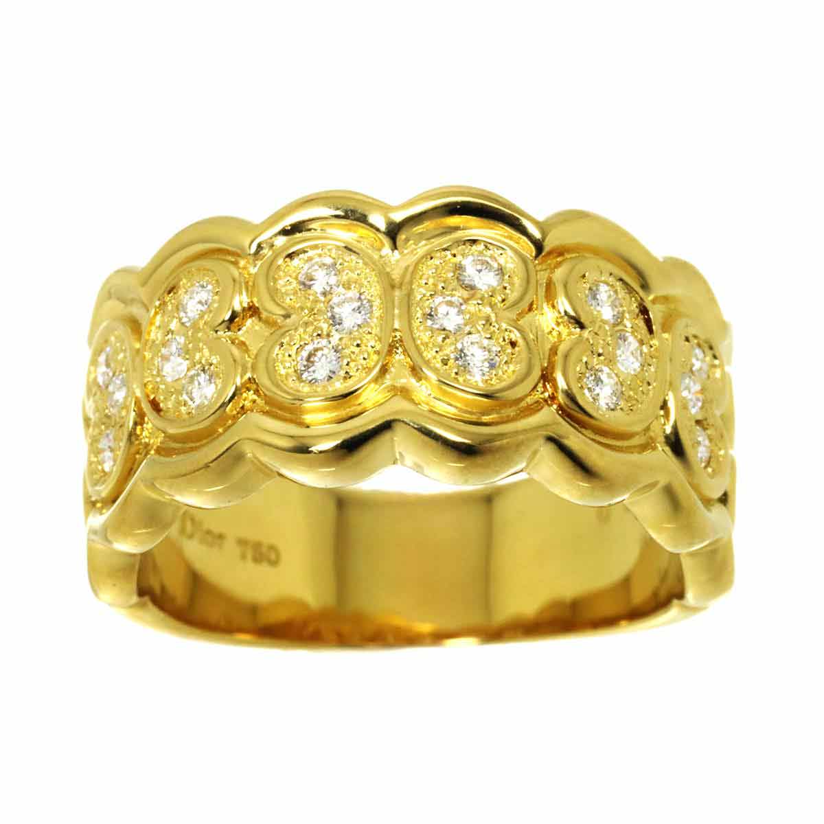 Diamond Ring 18K YG 750 size6.75(US)