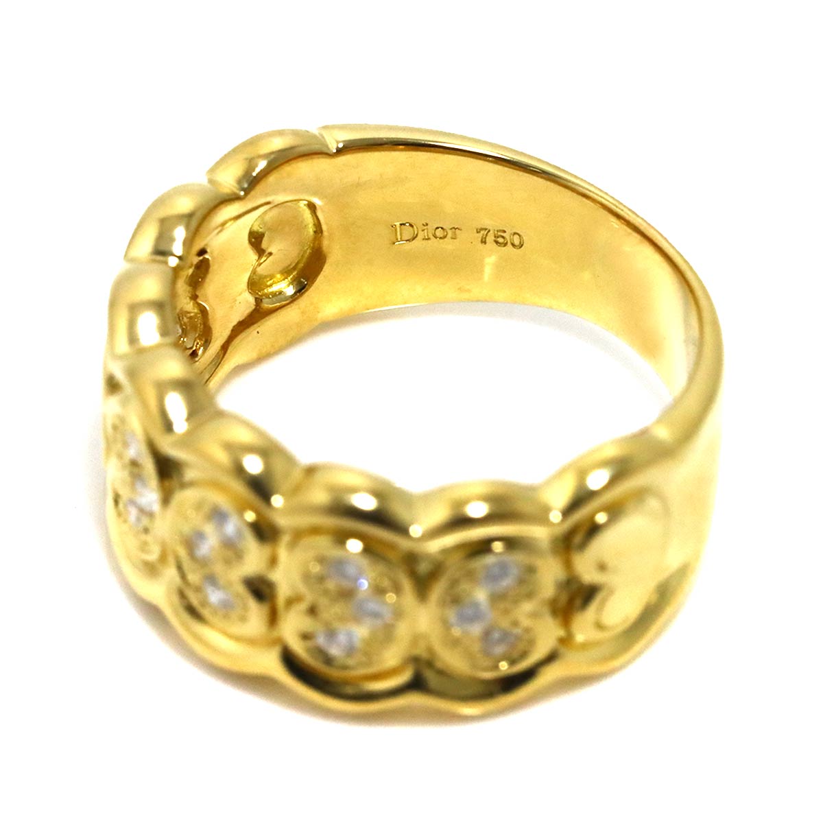 Diamond Ring 18K YG 750 size6.75(US)