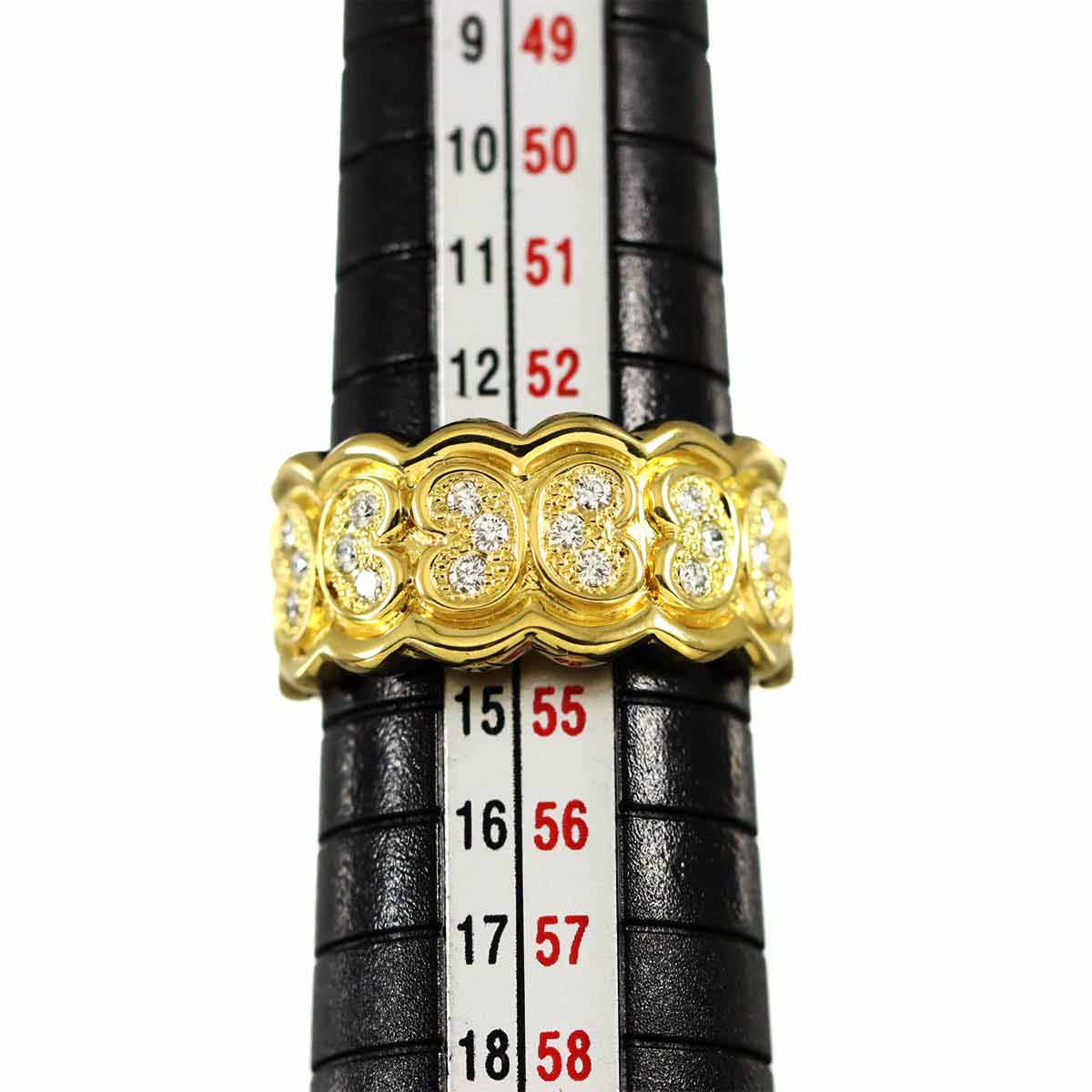 Diamond Ring 18K YG 750 size6.75(US)