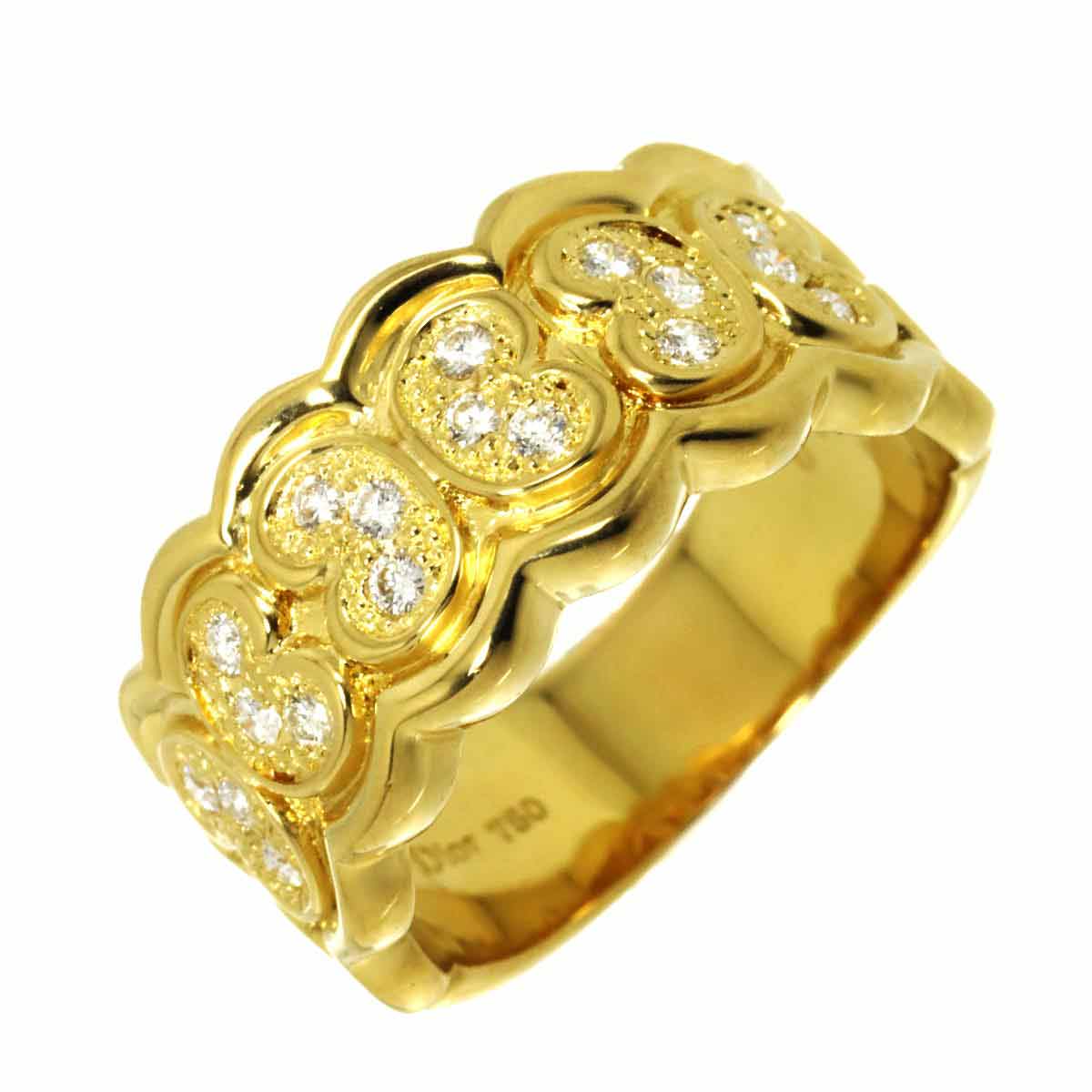 Diamond Ring 18K YG 750 size6.75(US)