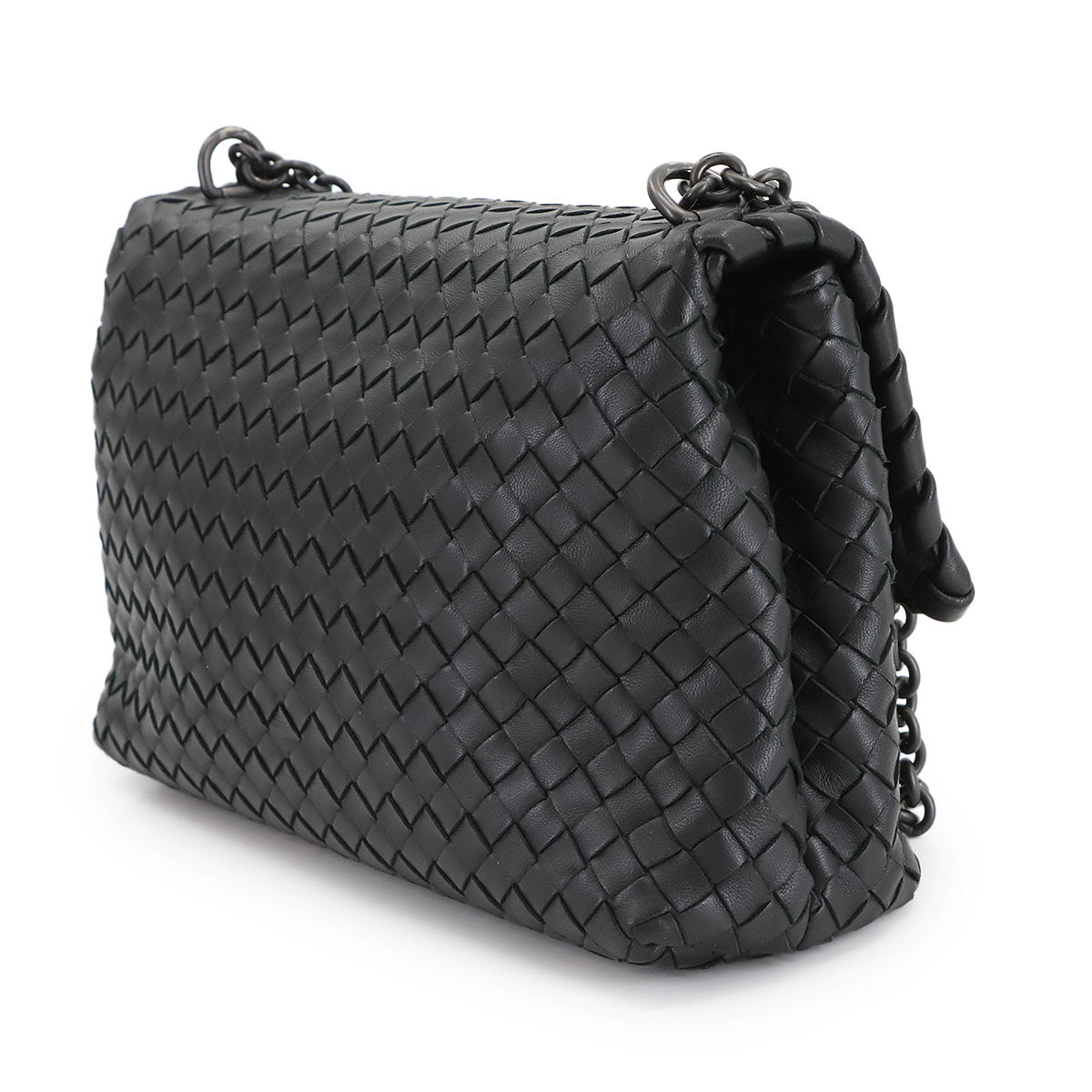 Intrecciato Olimpia Small Shoulder Bag Leather Black