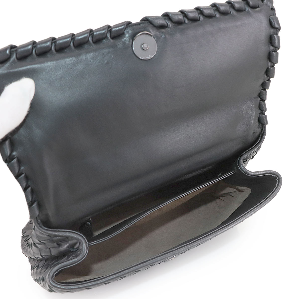 Intrecciato Olimpia Small Shoulder Bag Leather Black