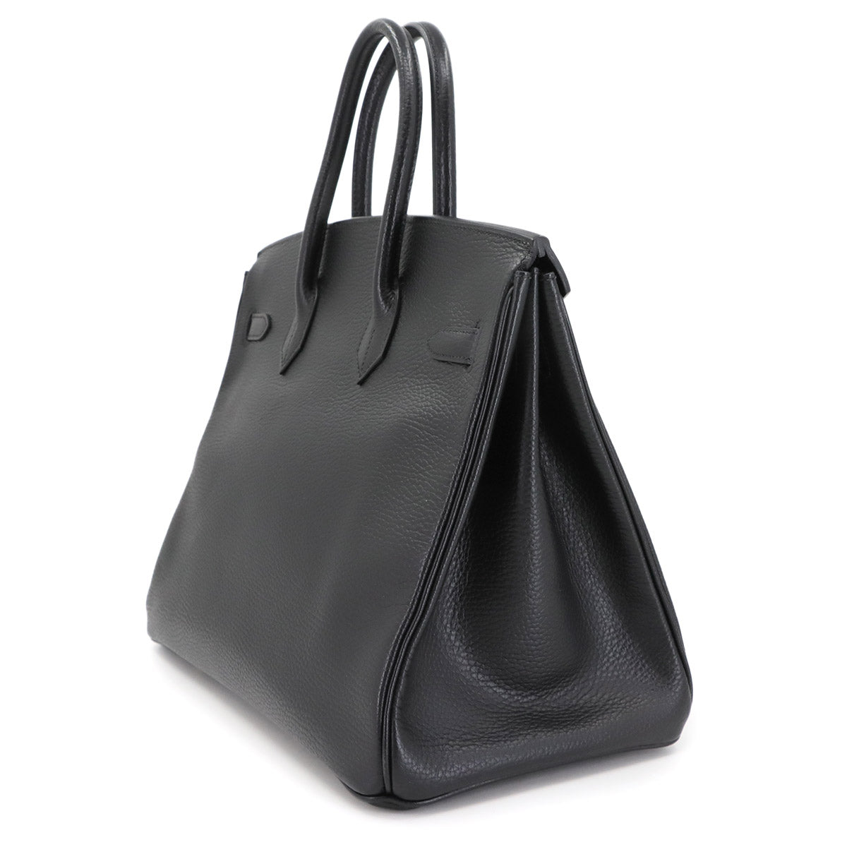 Birkin 35 Ardennes Leather Black Hand Bag Purse