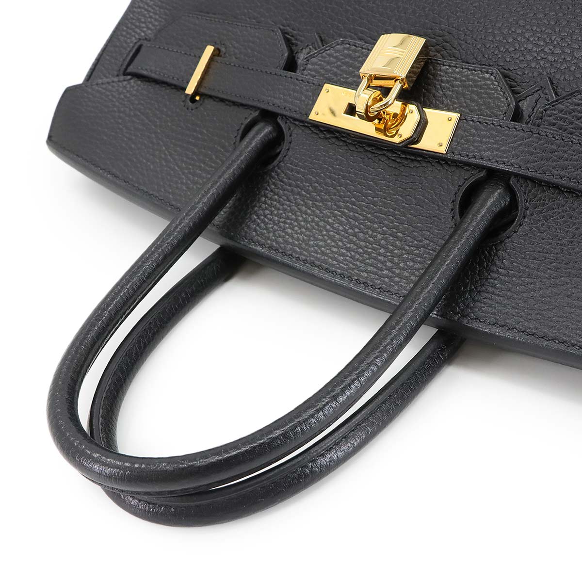 Birkin 35 Ardennes Leather Black Hand Bag Purse