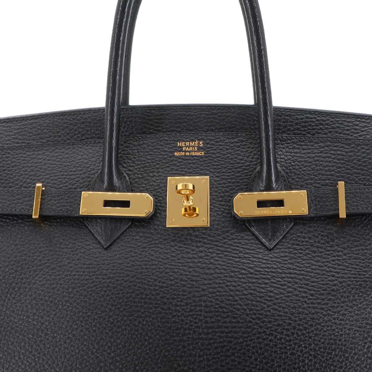 Birkin 35 Ardennes Leather Black Hand Bag Purse