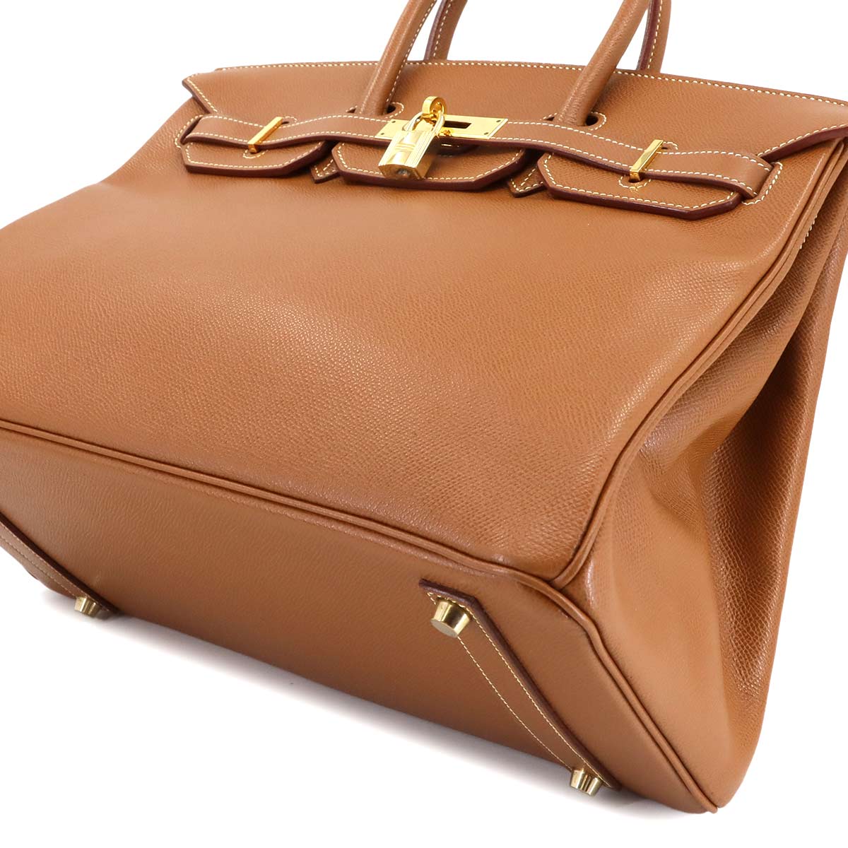 Birkin 35 Couchevel Epsom Gold Hand Bag Purse Brown