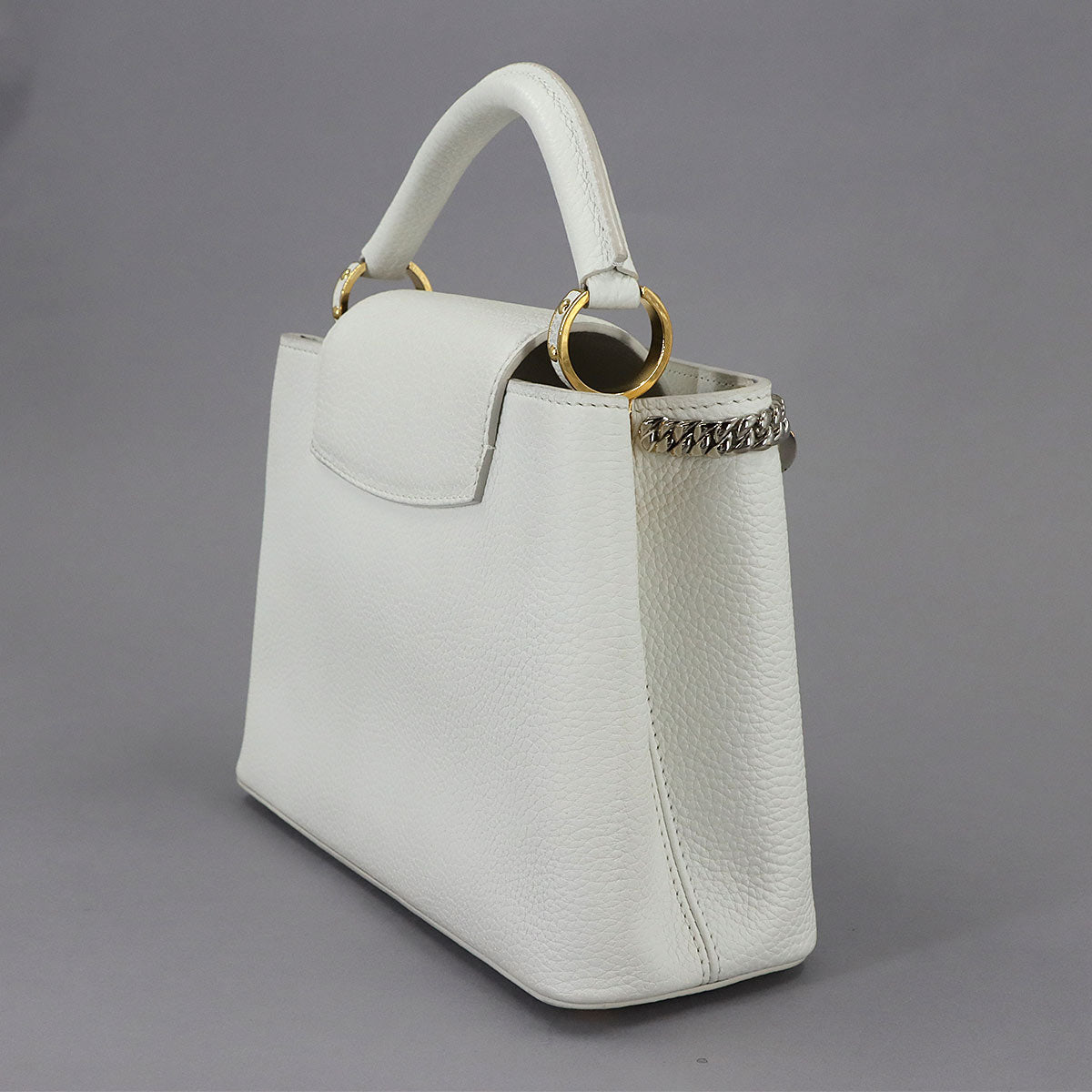 Capucines BB 2way Hand Shoulder Bag Taurillon White