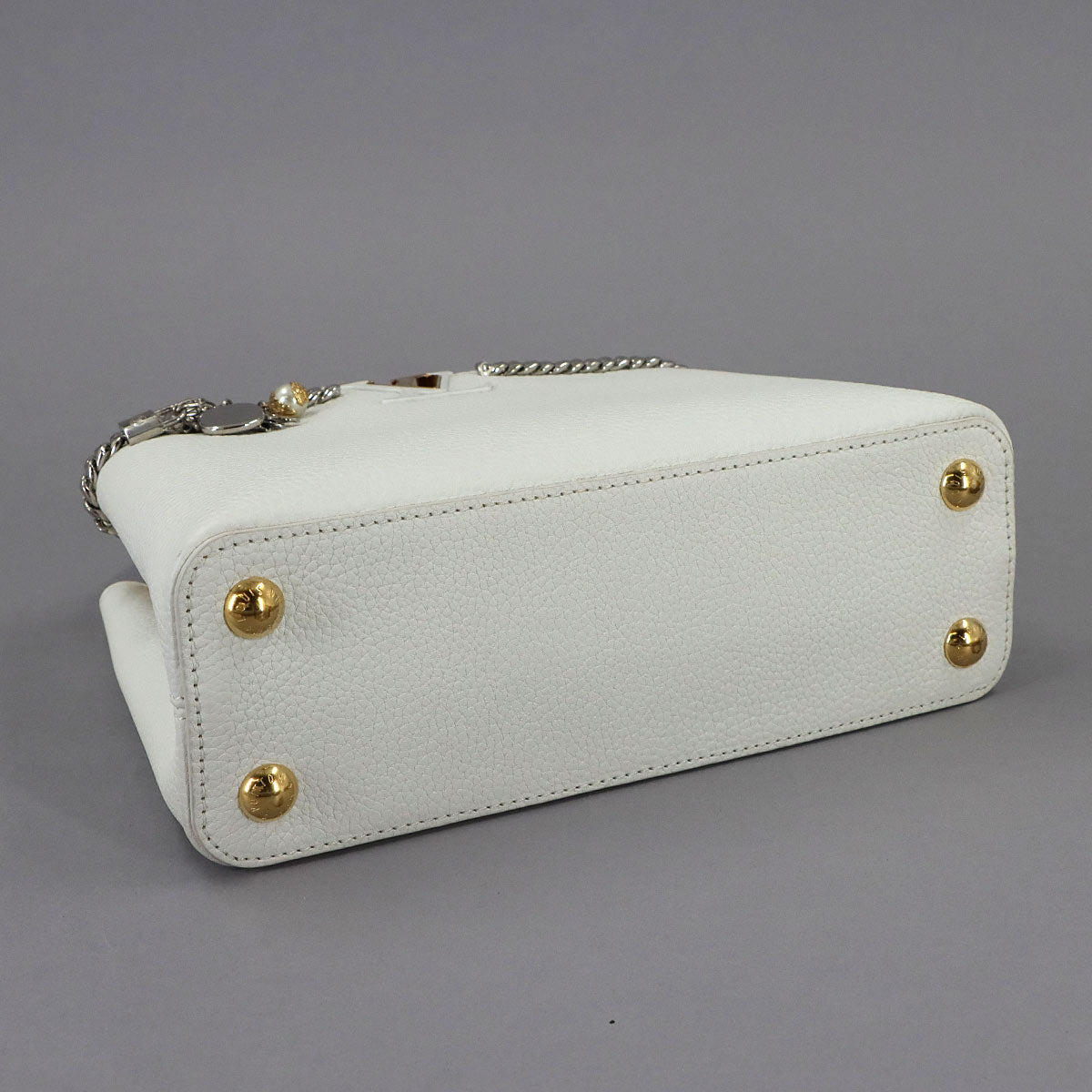 Capucines BB 2way Hand Shoulder Bag Taurillon White