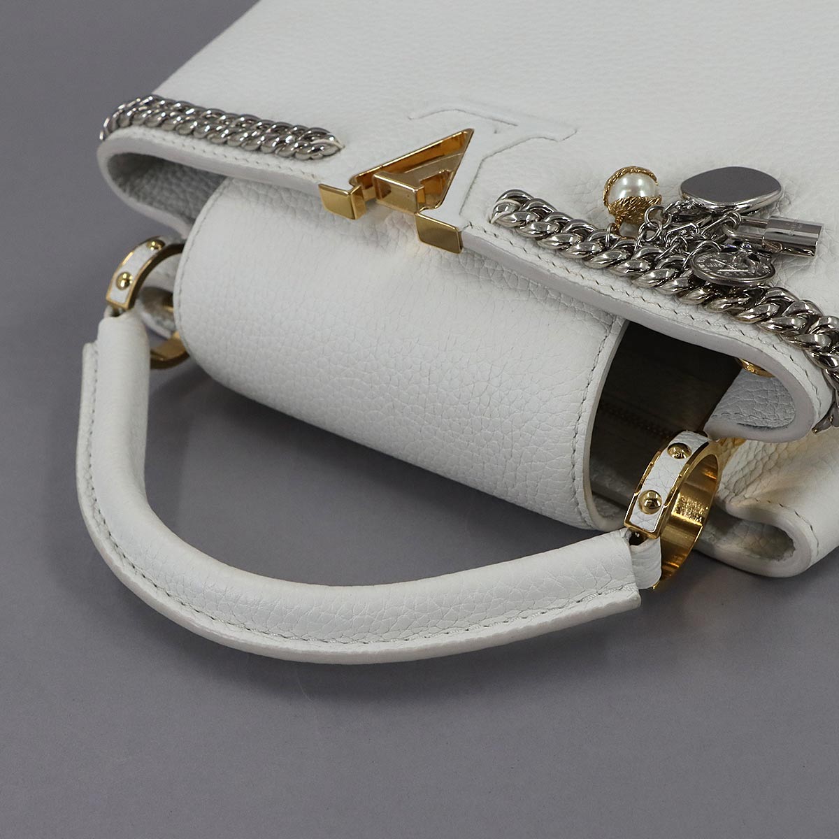 Capucines BB 2way Hand Shoulder Bag Taurillon White